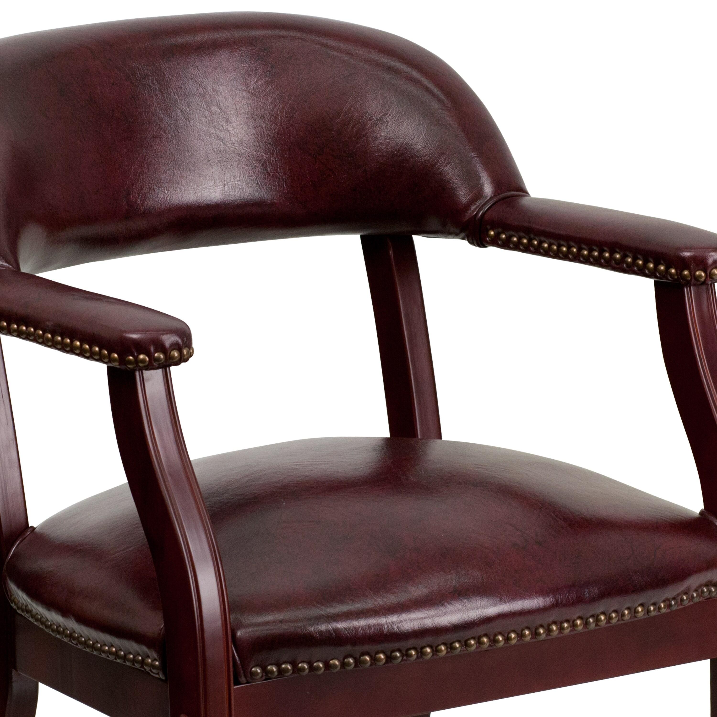 Flash Furniture Oxblood Vinyl Luxurious Conference Chair with Accent Nail Trim