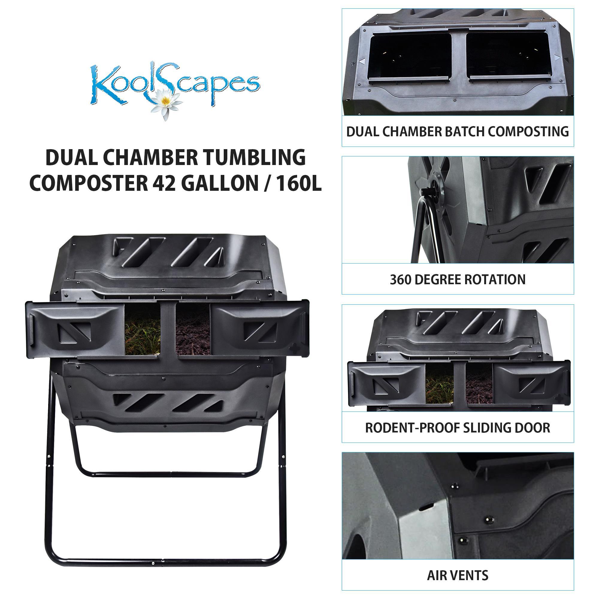 42 Gal. Outdoor Dual Chamber Tumbler Composter