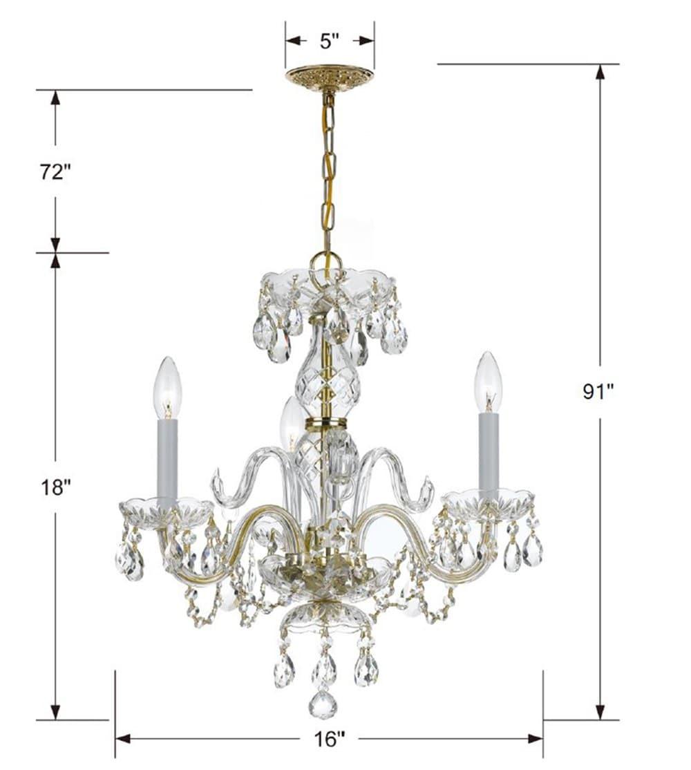 Crystorama Lighting Traditional Crystal 3 - Light Chandelier in  Polished Brass