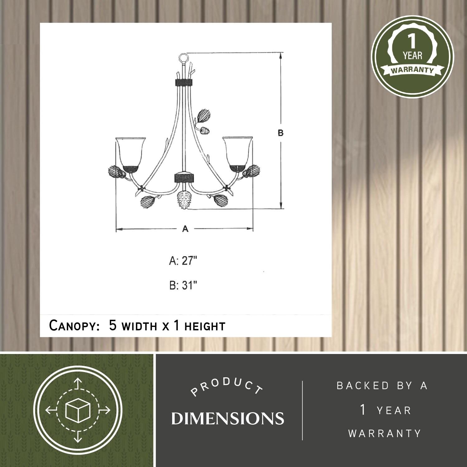 Vaxcel Sierra 6 - Light Chandelier in  Black Walnut
