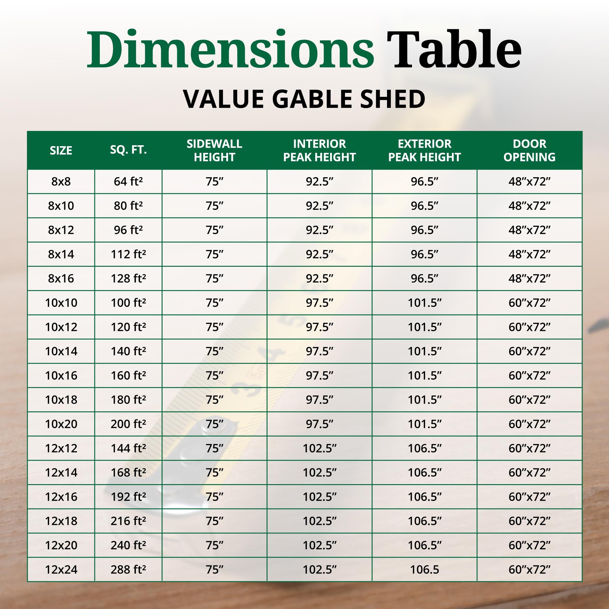 Little Cottage Co. 12x12 Value Gable Shed, Outdoor Wood Storage Do-It-Yourself Precut Kit