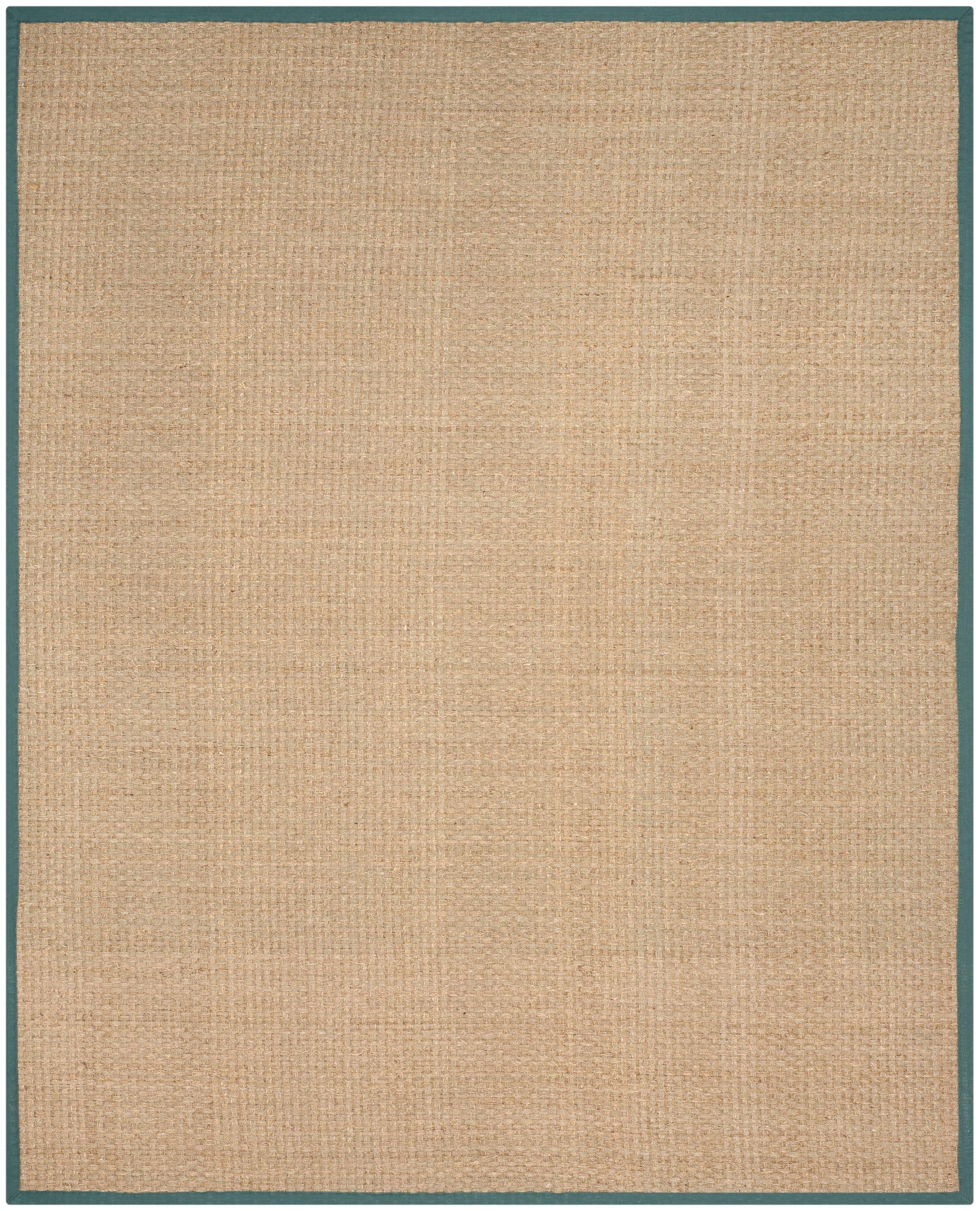 Natural and Light Blue Flat Woven Reversible Cotton Rug