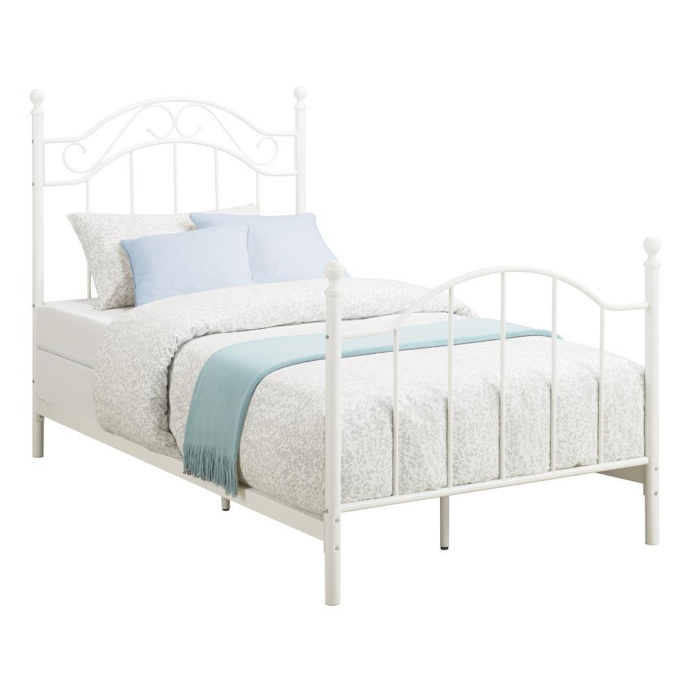 RealRooms Marlo Metal Bed Frame, Twin, White