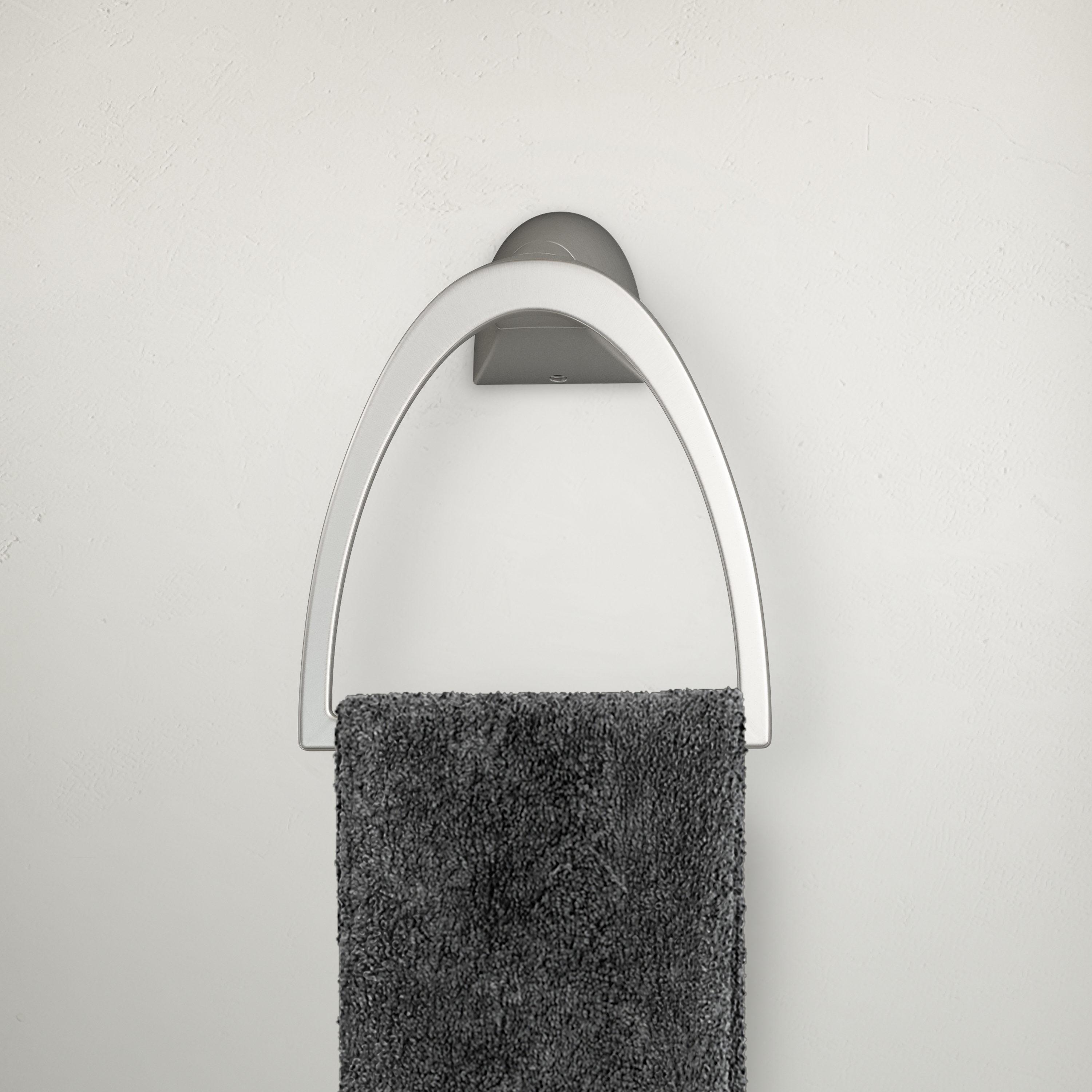 Pfister Karci Towel Ring, Hand Towel Holder for Bathroom, Wall-Mounted, Screw-In, Spot Defense Brushed Nickel Finish, BRBKA0GS