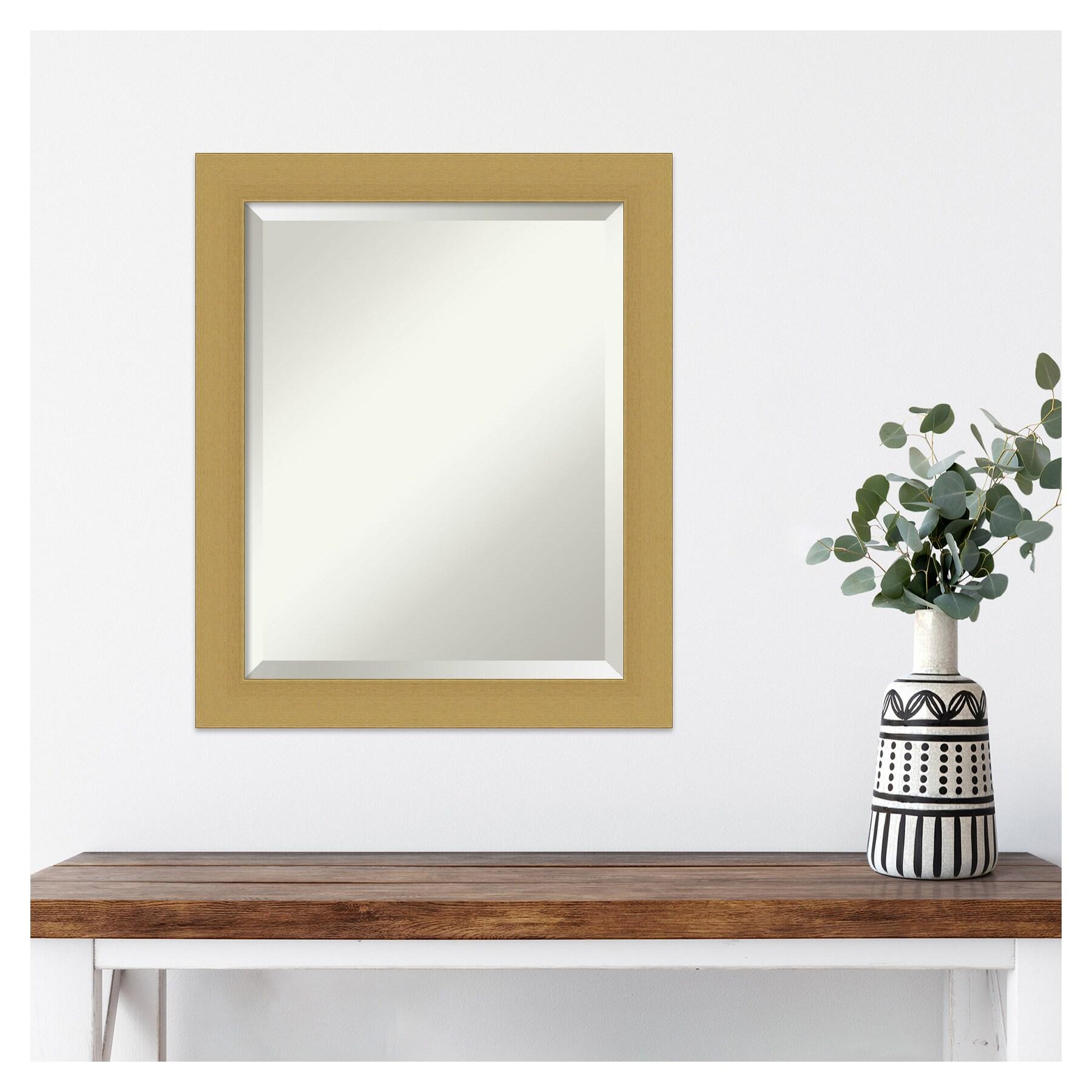 Amanti Art Grace Brushed Gold Framed Wall Mirror - 19.50 x 23.50 in