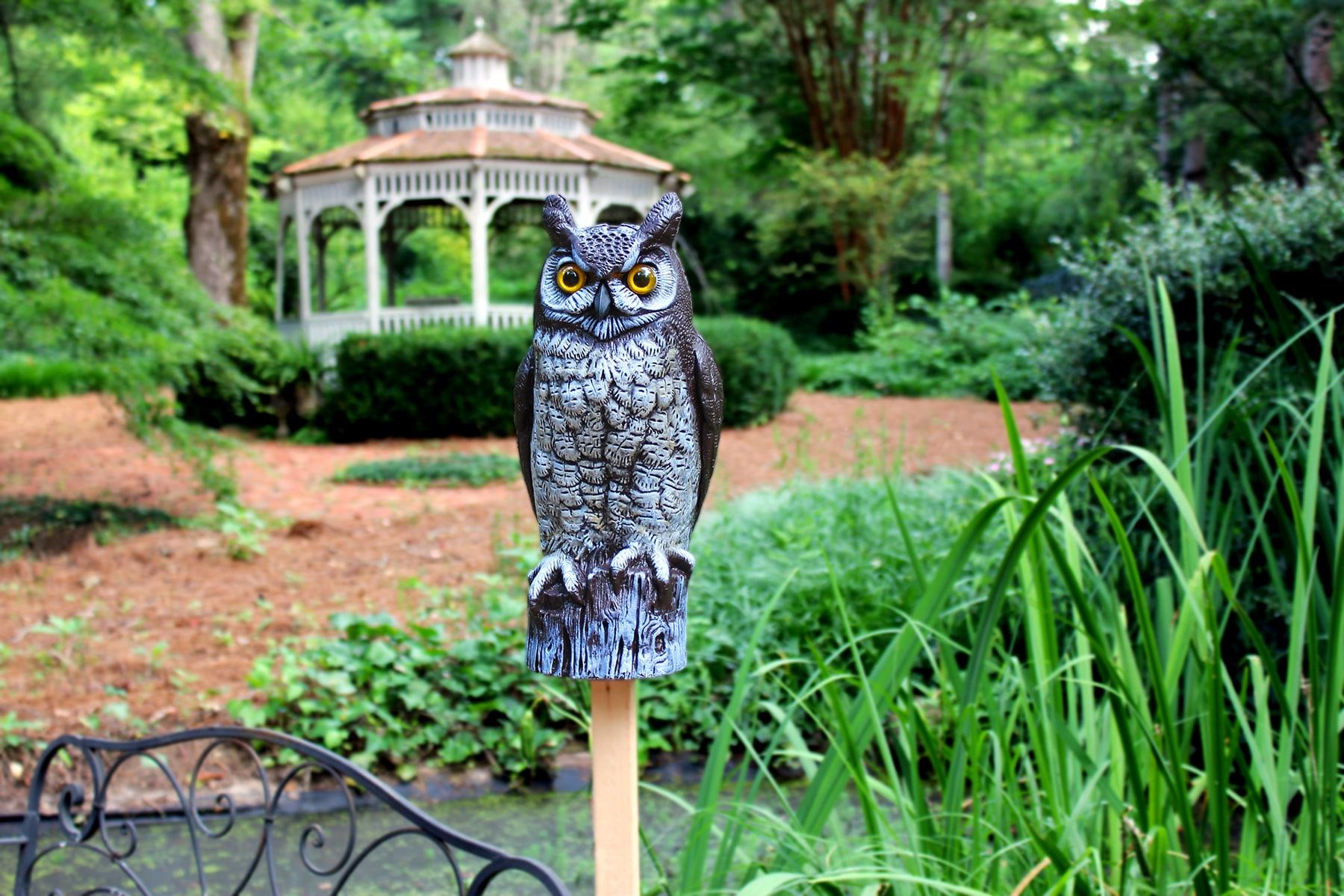 16" Brown Hand-Painted Plastic Garden Owl Statue