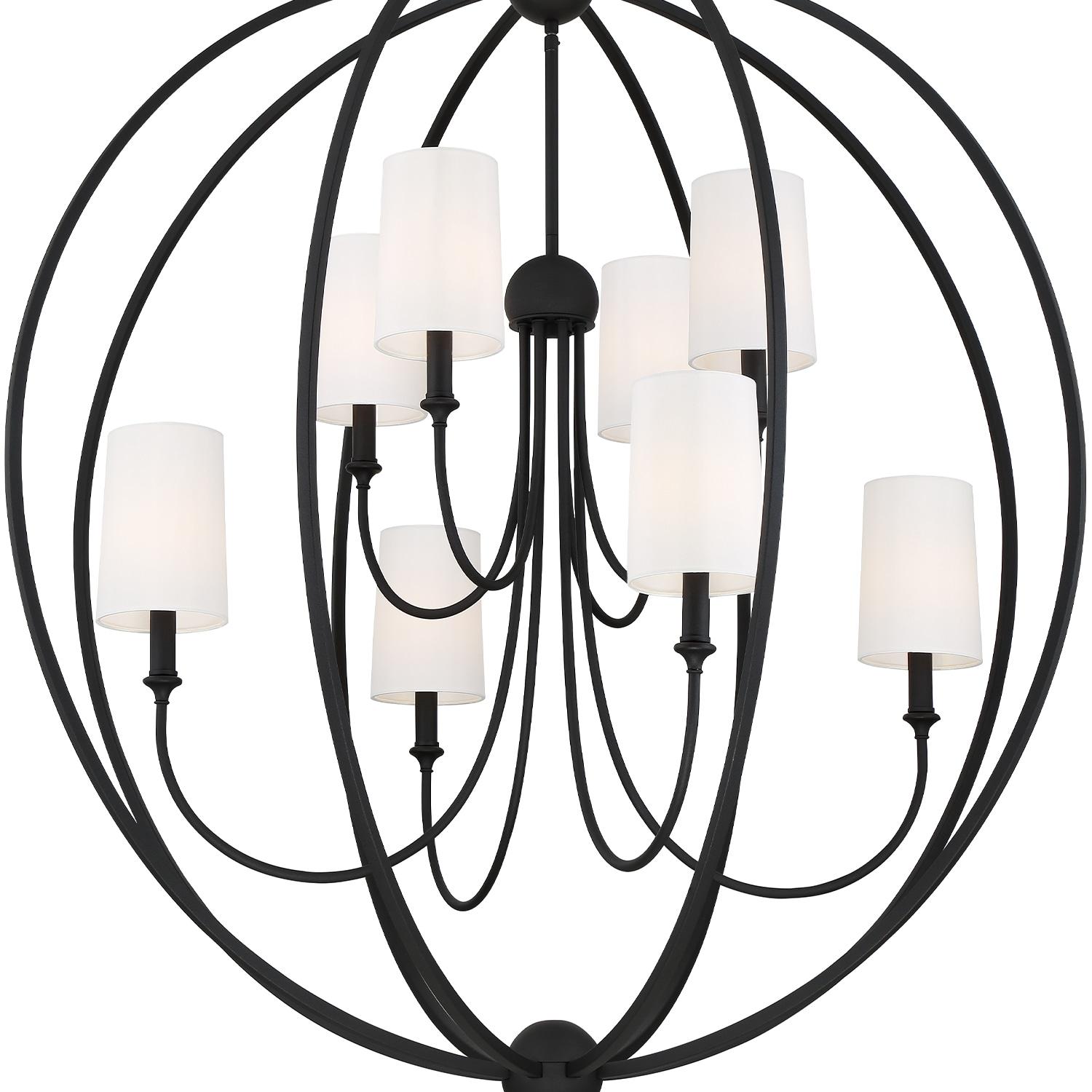 Crystorama Lighting Sylvan 8 - Light Chandelier in  Black Forged
