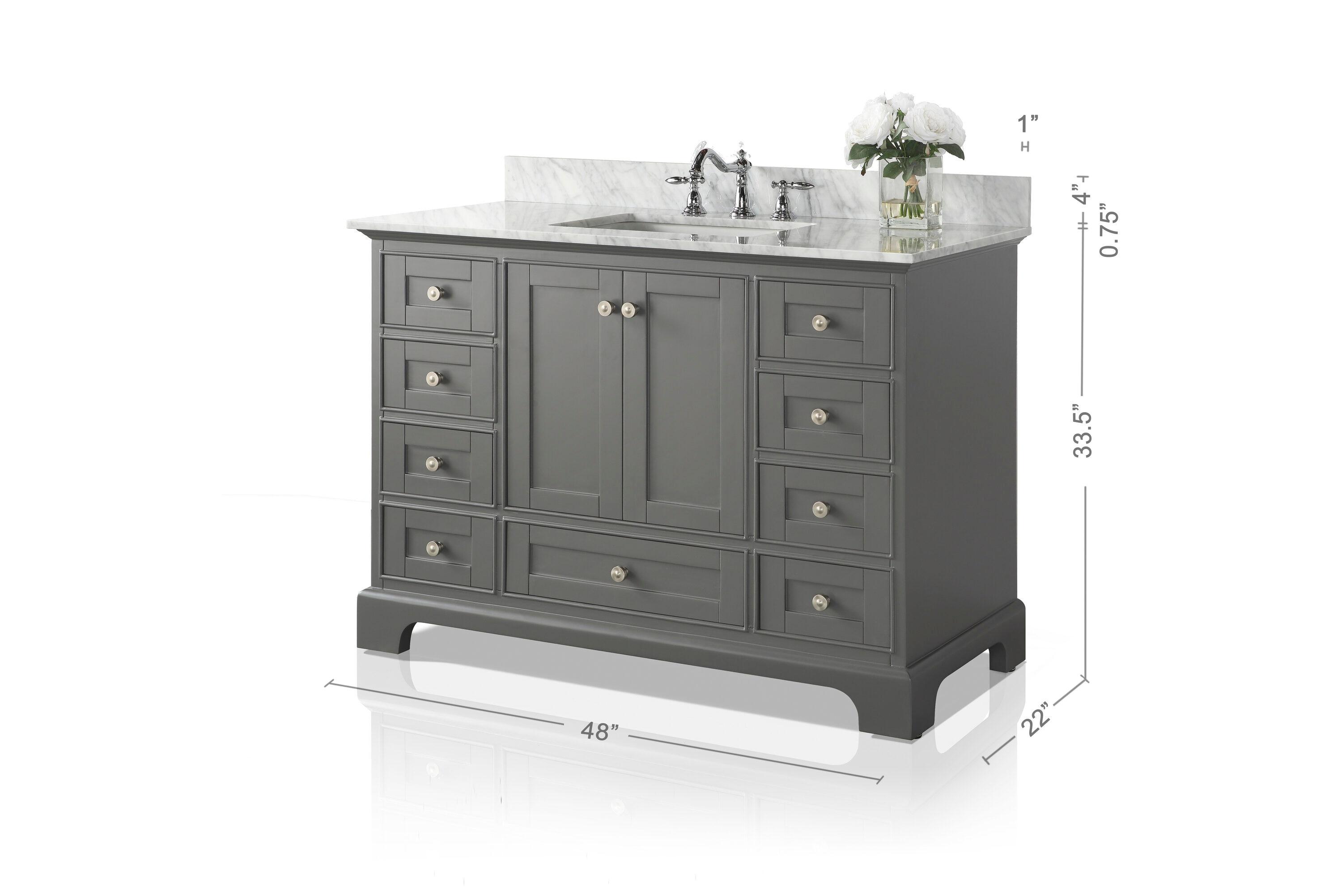 Ancerre Designs Audrey 48" Wood Bathroom Vanity Set in Sapphire Gray