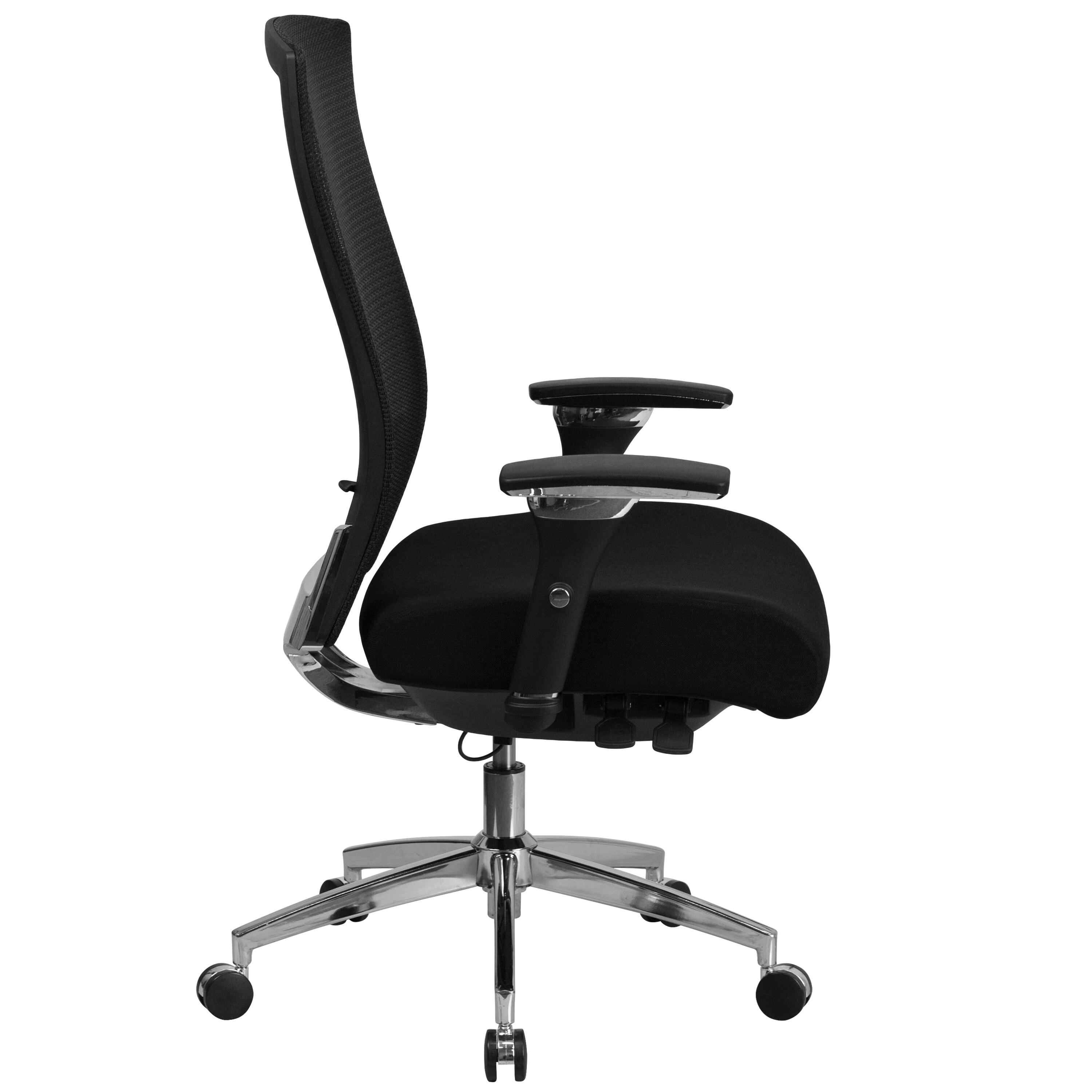 Flash Furniture HERCULES Series 24/7 Intensive Use 300 lb. Rated Black Mesh Multifunction Ergonomic Office Chair with Seat Slider