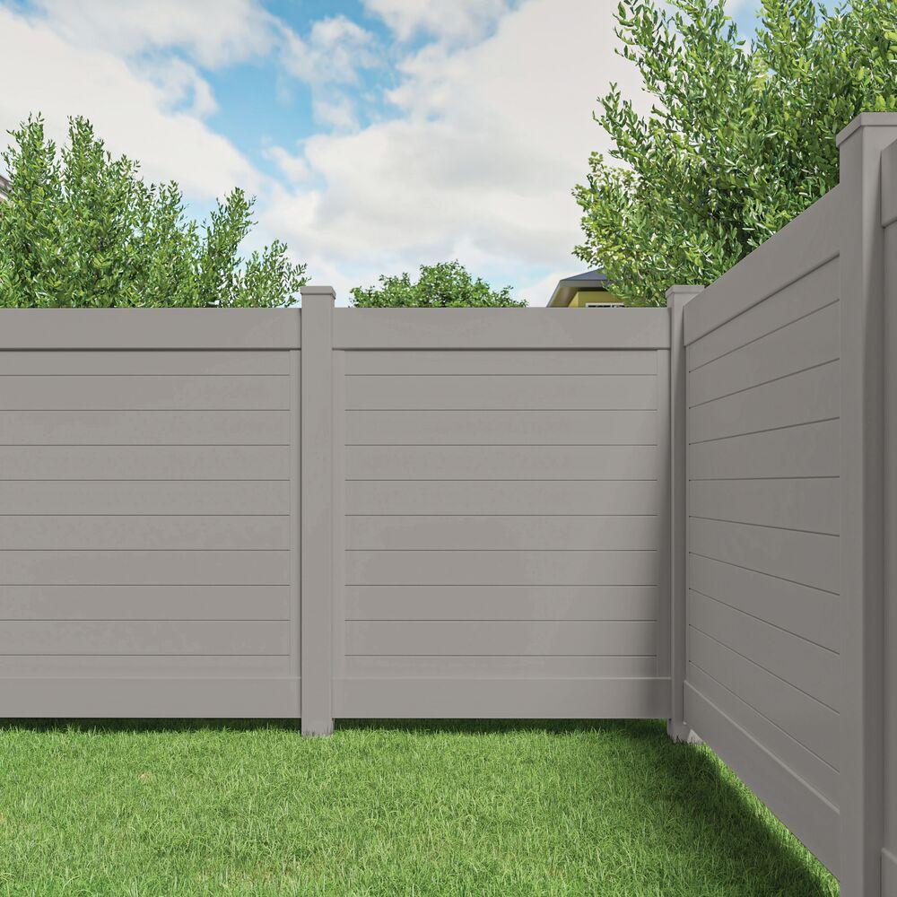 Barrette Outdoor Living Horizontal Fence Gray Vinyl Privacy Panel Kit