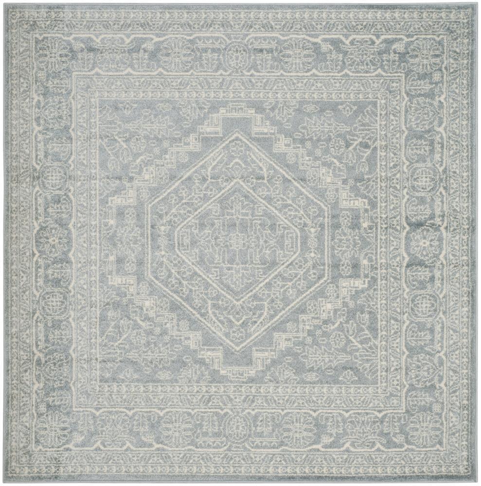 SAFAVIEH Adirondack Xavier Traditional Area Rug, Slate/Ivory, 10' x 10' Square