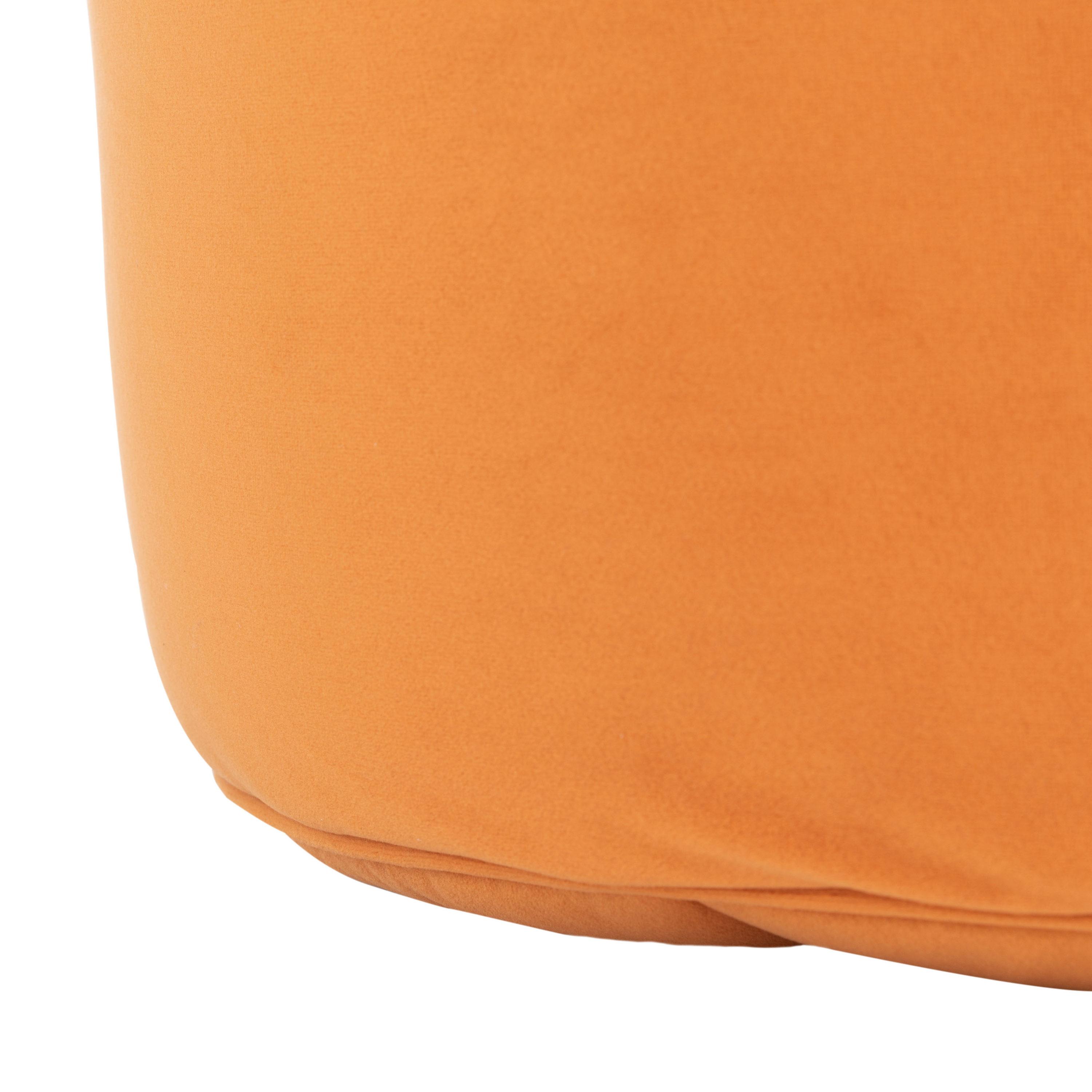 SAFAVIEH Hawkem Modern Velvet Ottoman, Orange