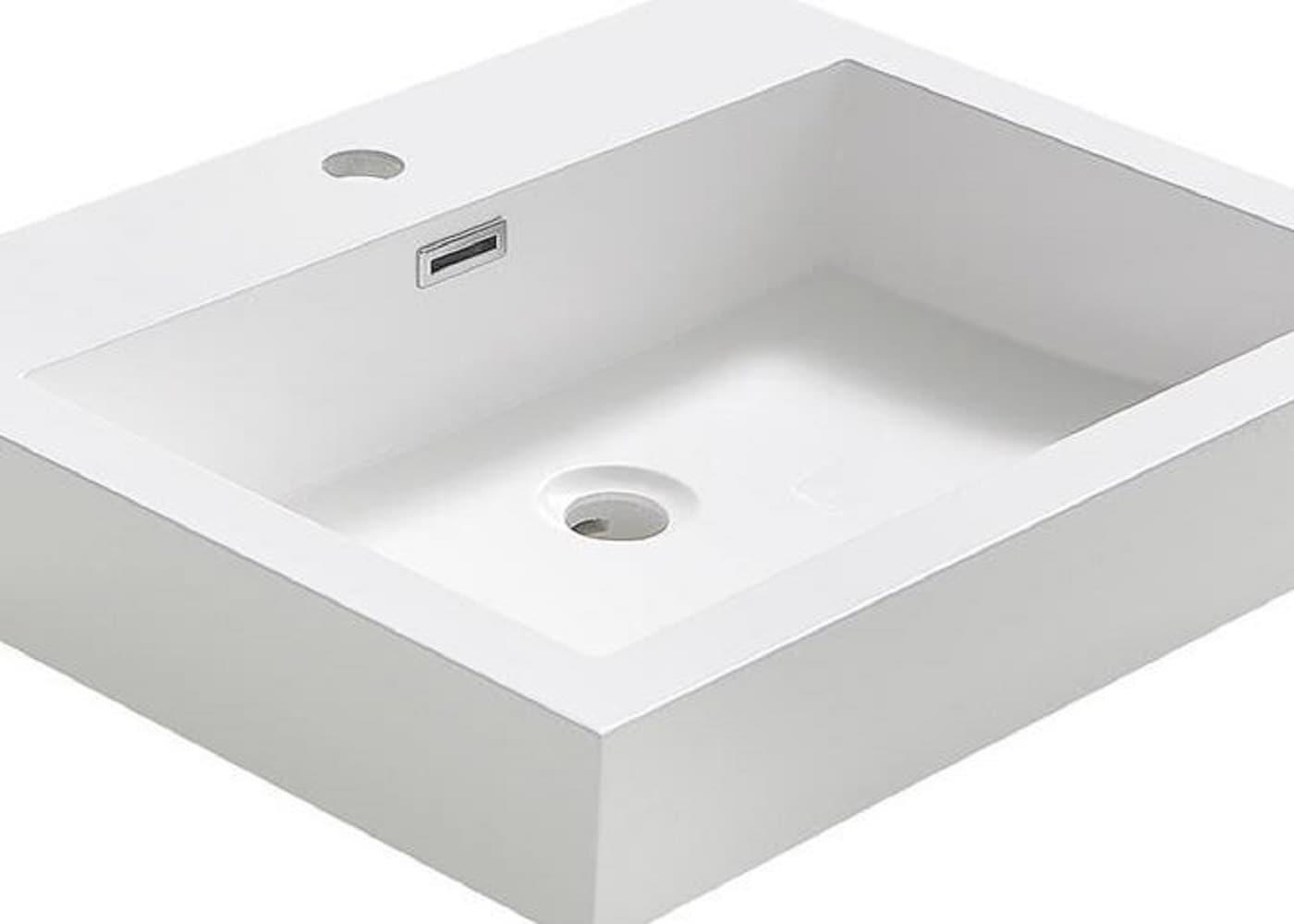 Fresca Nano 18.75'' White Plastic Rectangular Bathroom Sink with Overflow