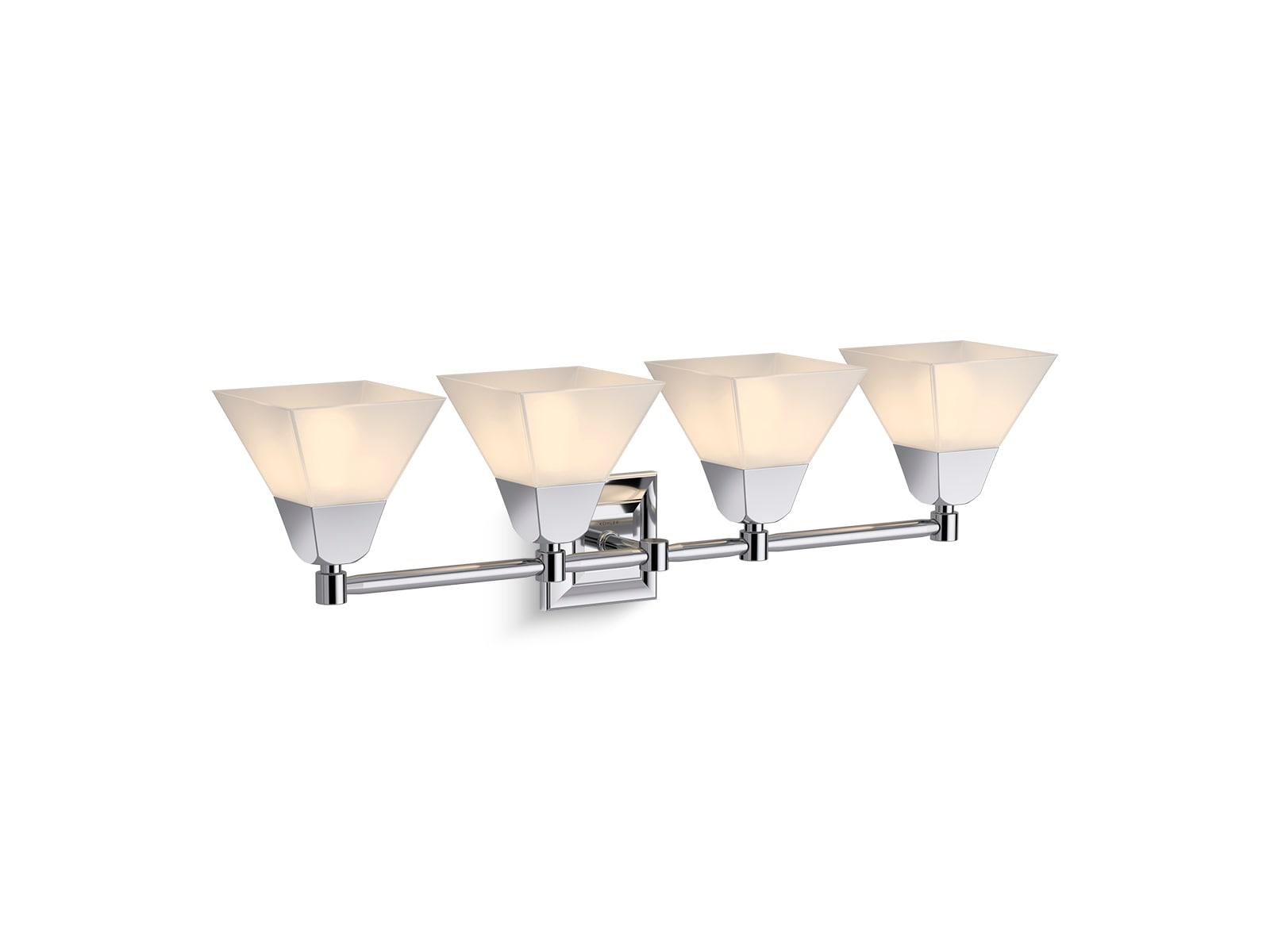 Elegant Crown Molding Inspired 4-Light Polished Chrome Sconce