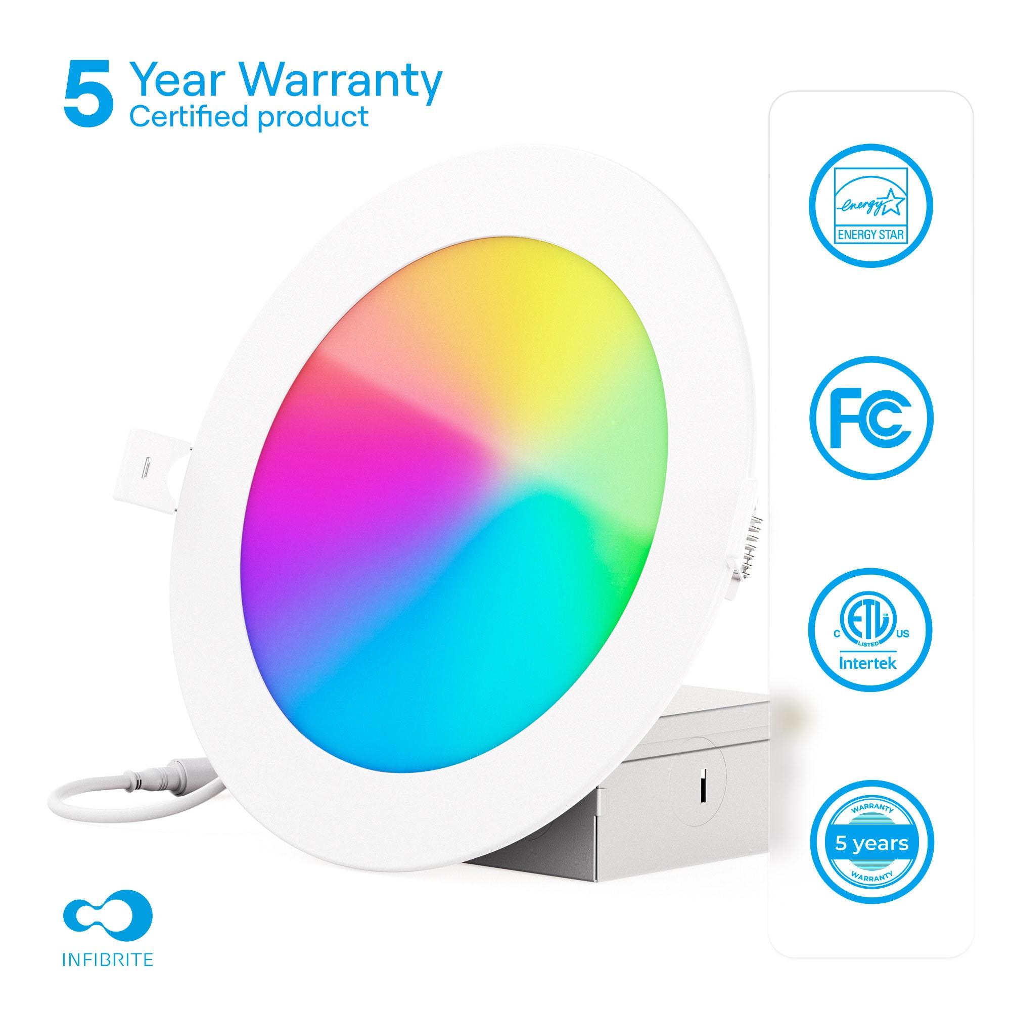 6" Slim Smart Recessed LED, 12W, RGB Tunable White, Dimmable, Wi-Fi Enabled
