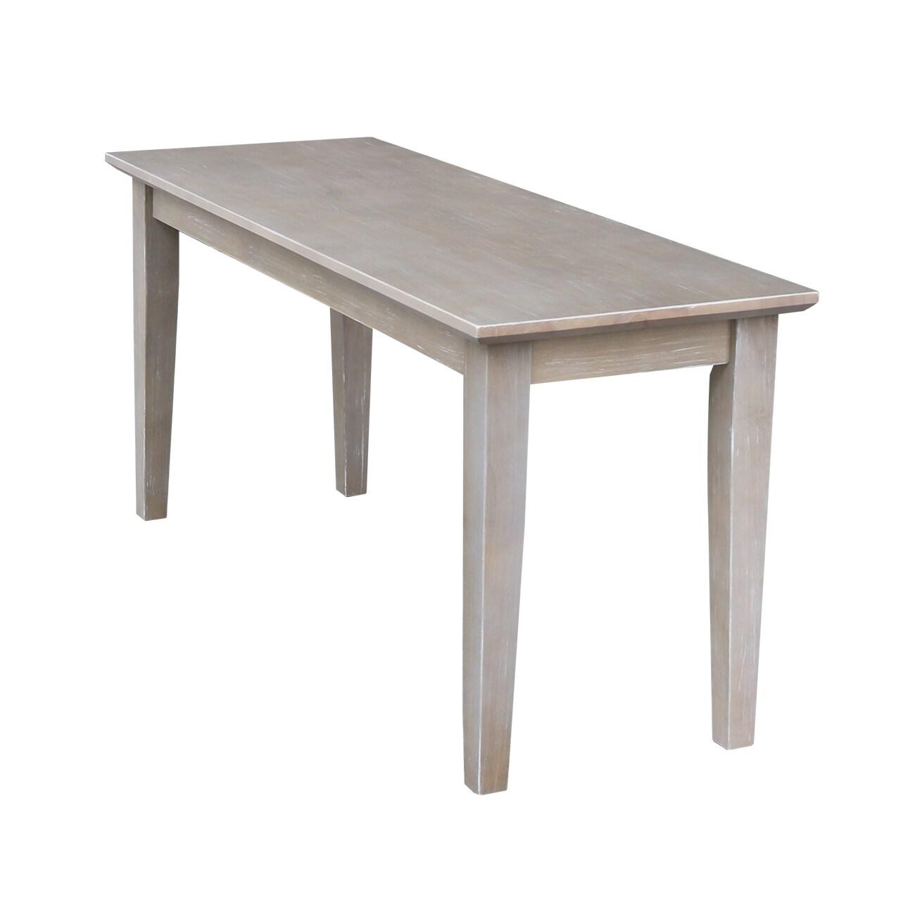 Shaker Styled Bench White - International Concepts: Solid Wood, Rectangle, Unupholstered, 400lb Capacity