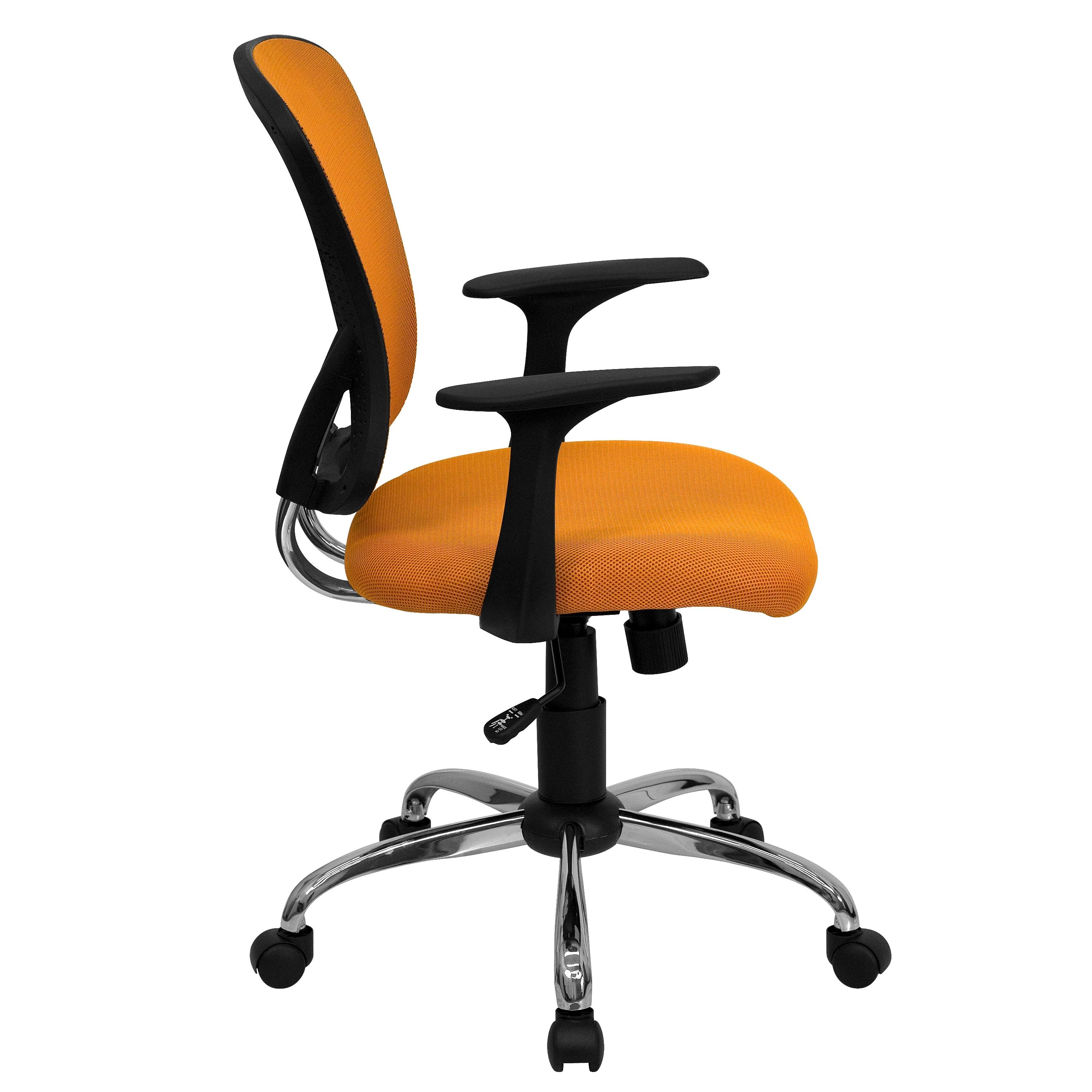 Flash Furniture Mid-Back Mesh Swivel Task Office Chair with Chrome Base and Arms