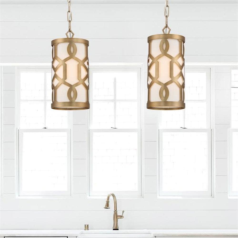 Crystorama Lighting Jennings 1 - Light Pendant in  Aged Brass