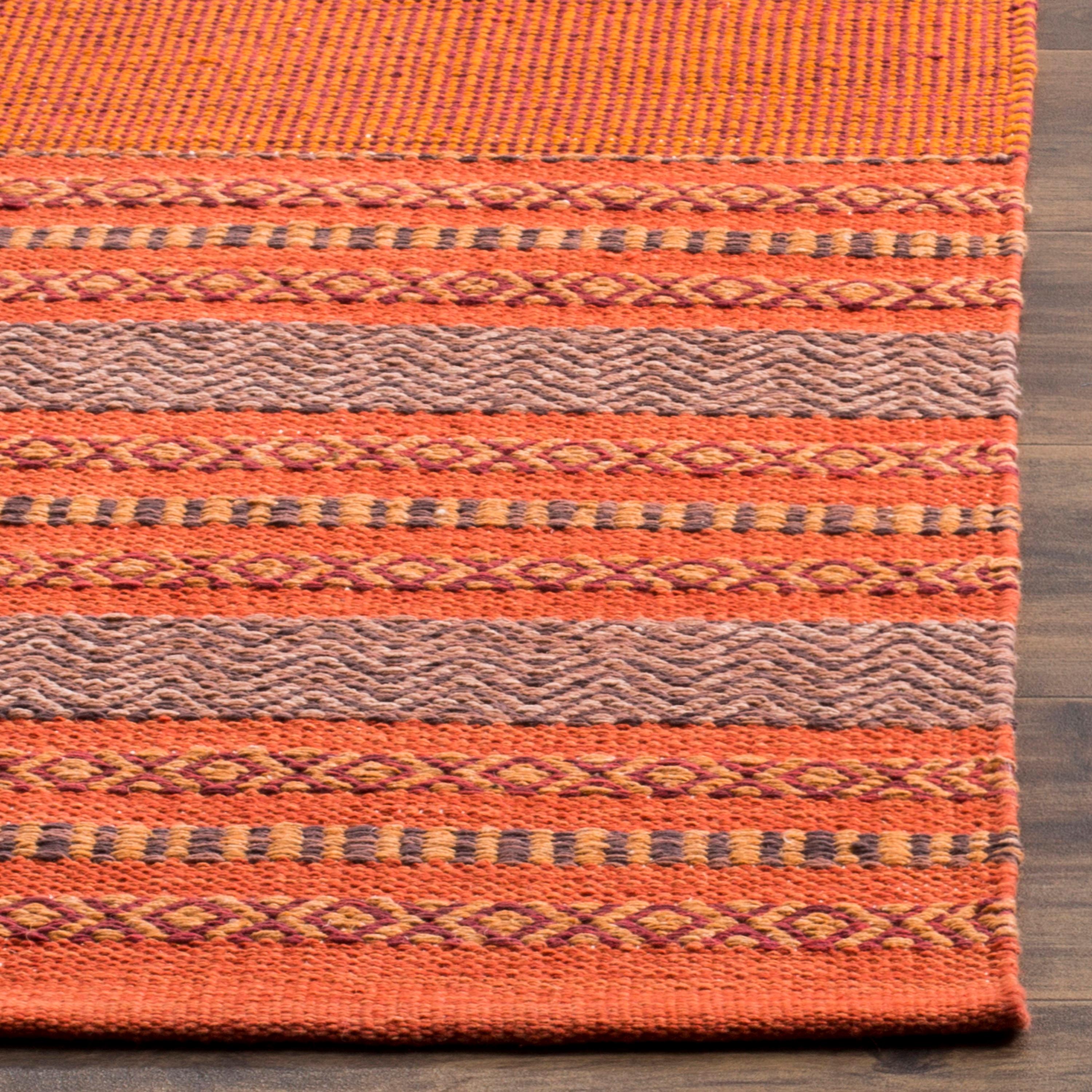 Montauk MTK214 Hand Woven Area Rug - Orange/Red - 6'x6' - Safavieh.