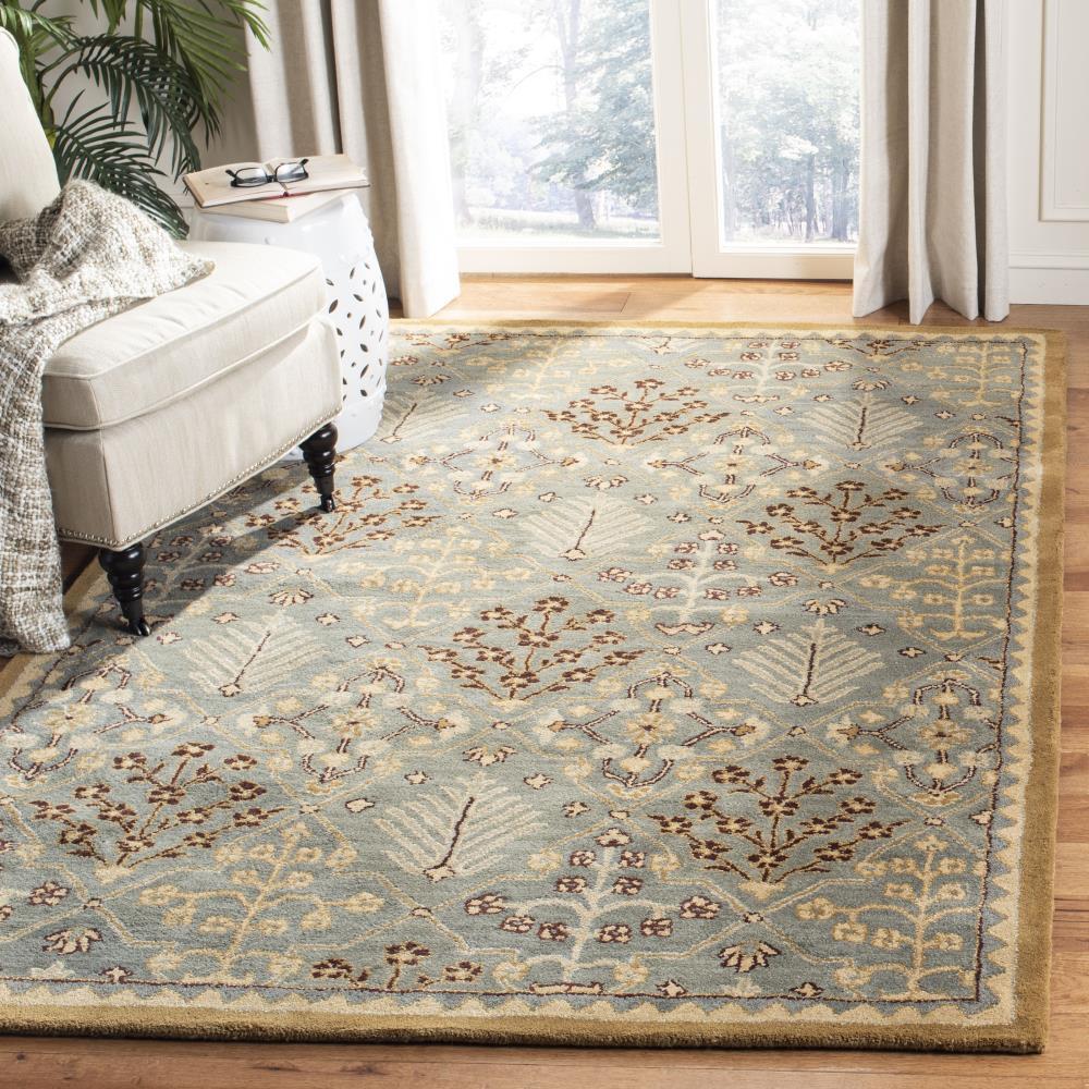 Antiquity AT613 Hand Tufted Area Rug - Light Blue/Gold - 6'x9' - Safavieh.