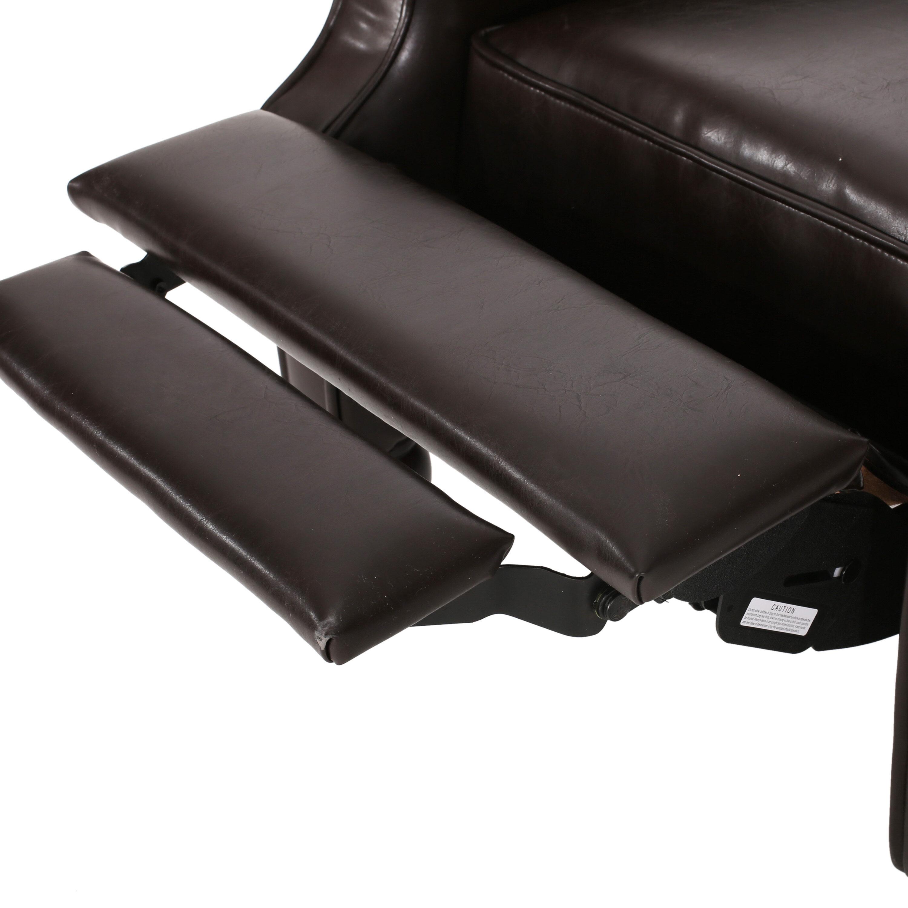 Walter Brown Bonded Leather Recliner Club Chair - Christopher Knight Home: Comfortable Seating, 250lb Capacity