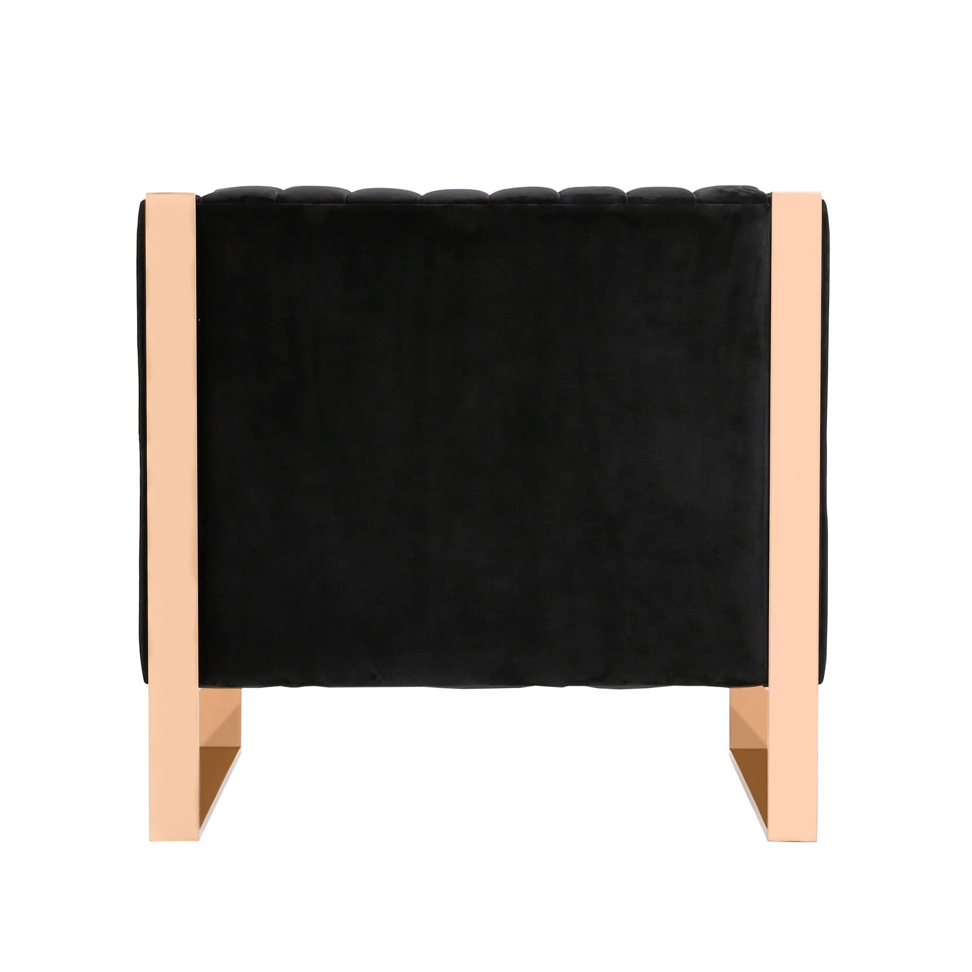 Manhattan Comfort Trillium Velvet Upholstered Accent Chair in Black