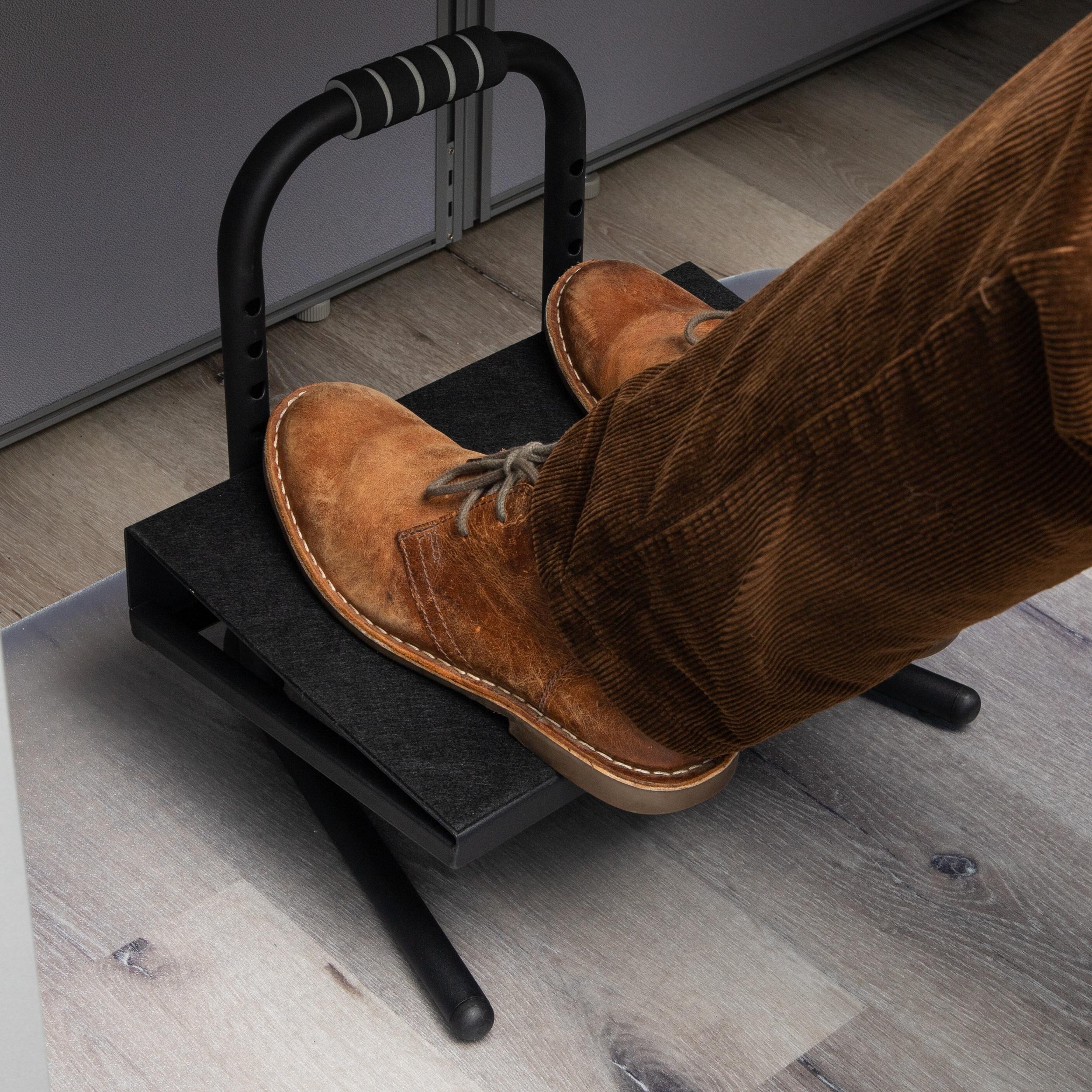 Mind Reader Foot Rest, Under Desk at Work, Ergonomic, Height Adjustable, Office, Metal, 15"L x 14.25"W x 14.5"H