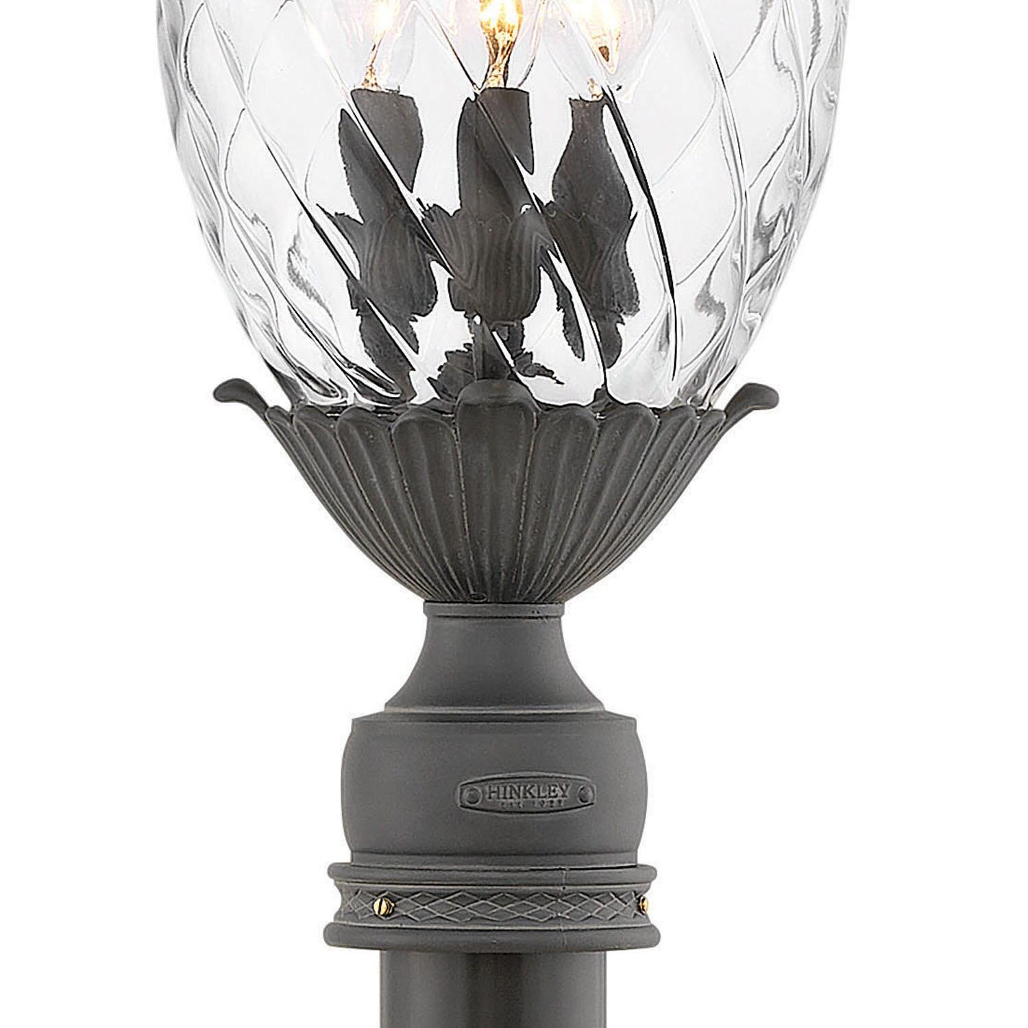 Museum Black 25.25" LED Post Lantern with Clear Optic Glass