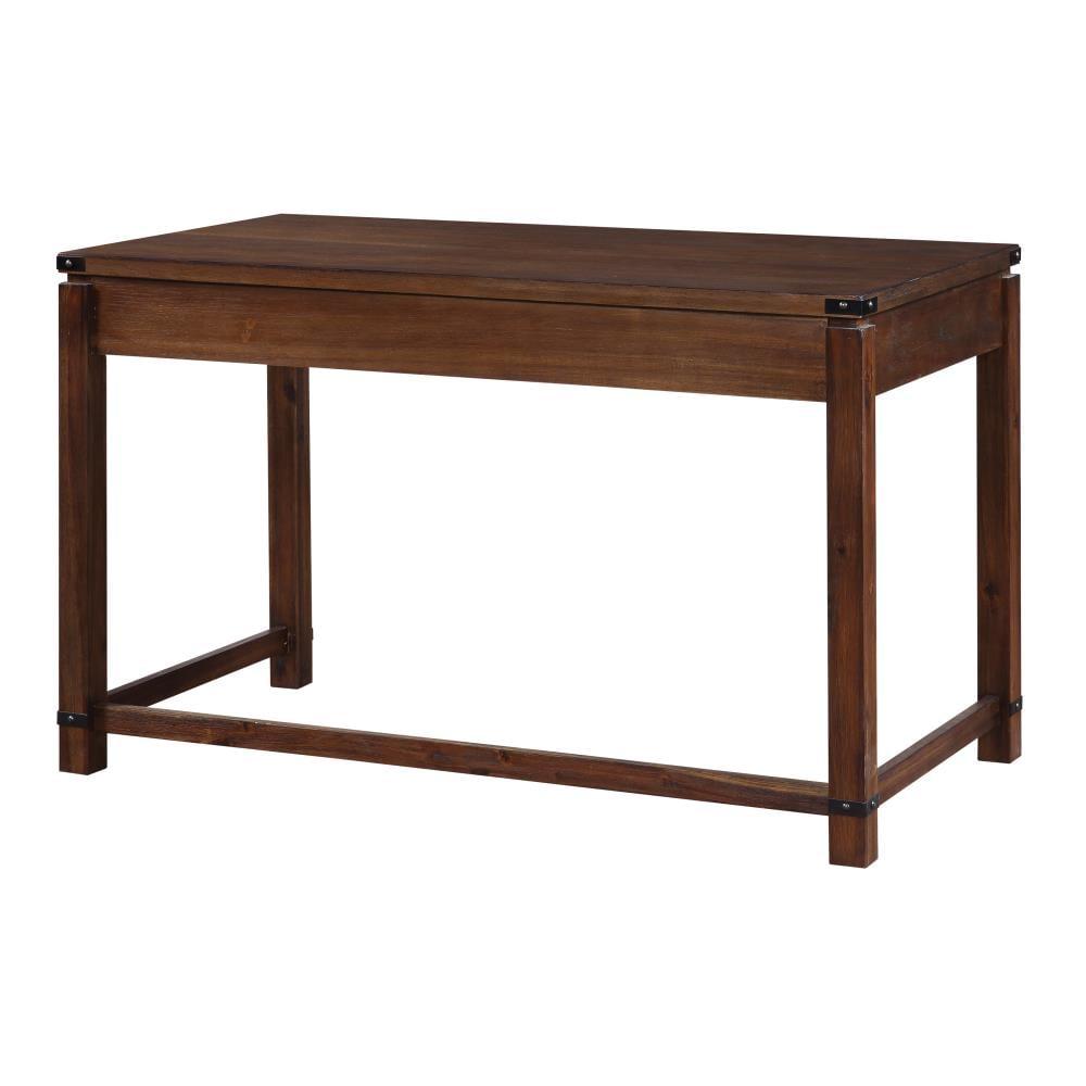 Baton Rouge Home Office Writing Desk in Brushed Walnut Finish Engineered Wood