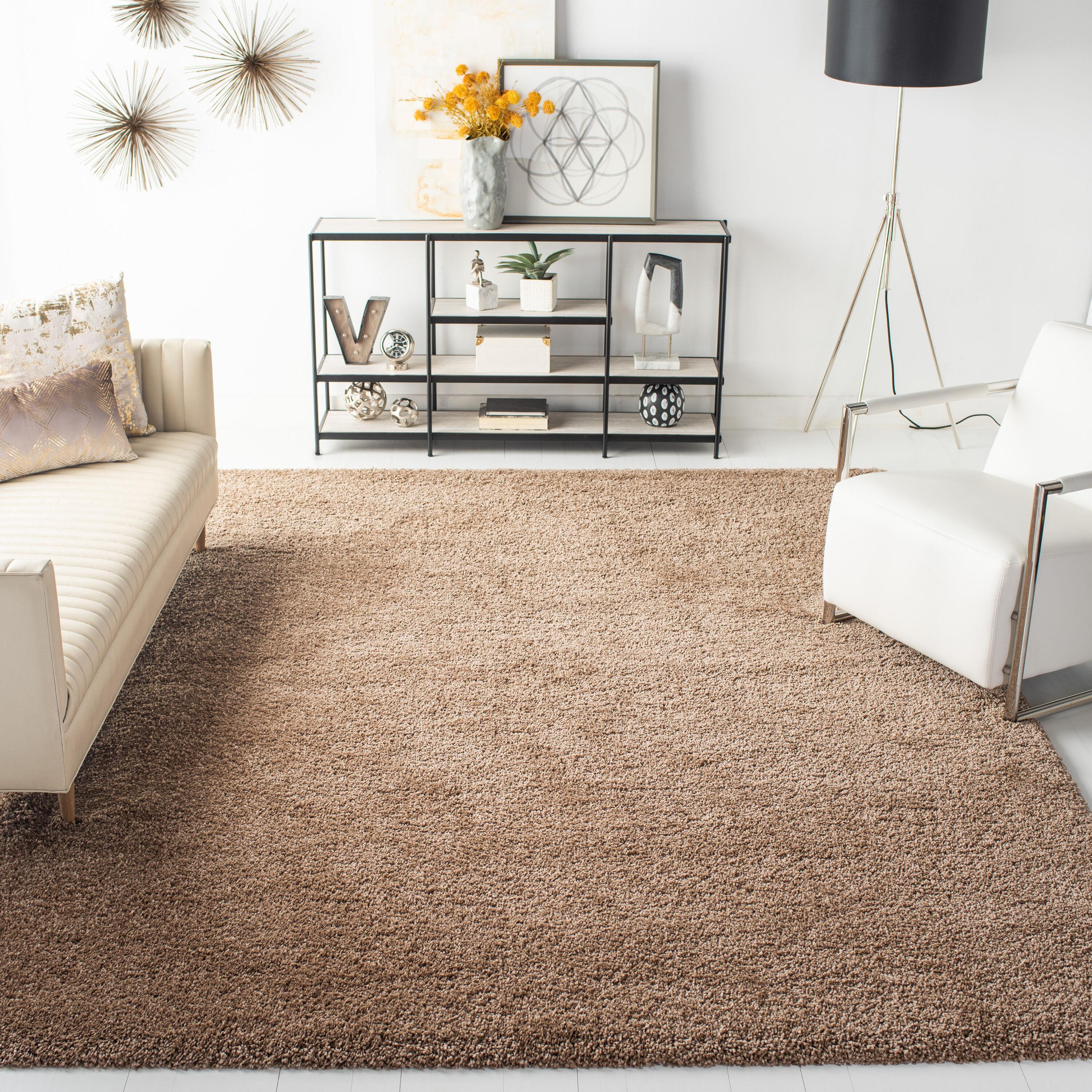 Shag SG180 Power Loomed Area Rug - Dark Beige - 6'x9' - Safavieh.