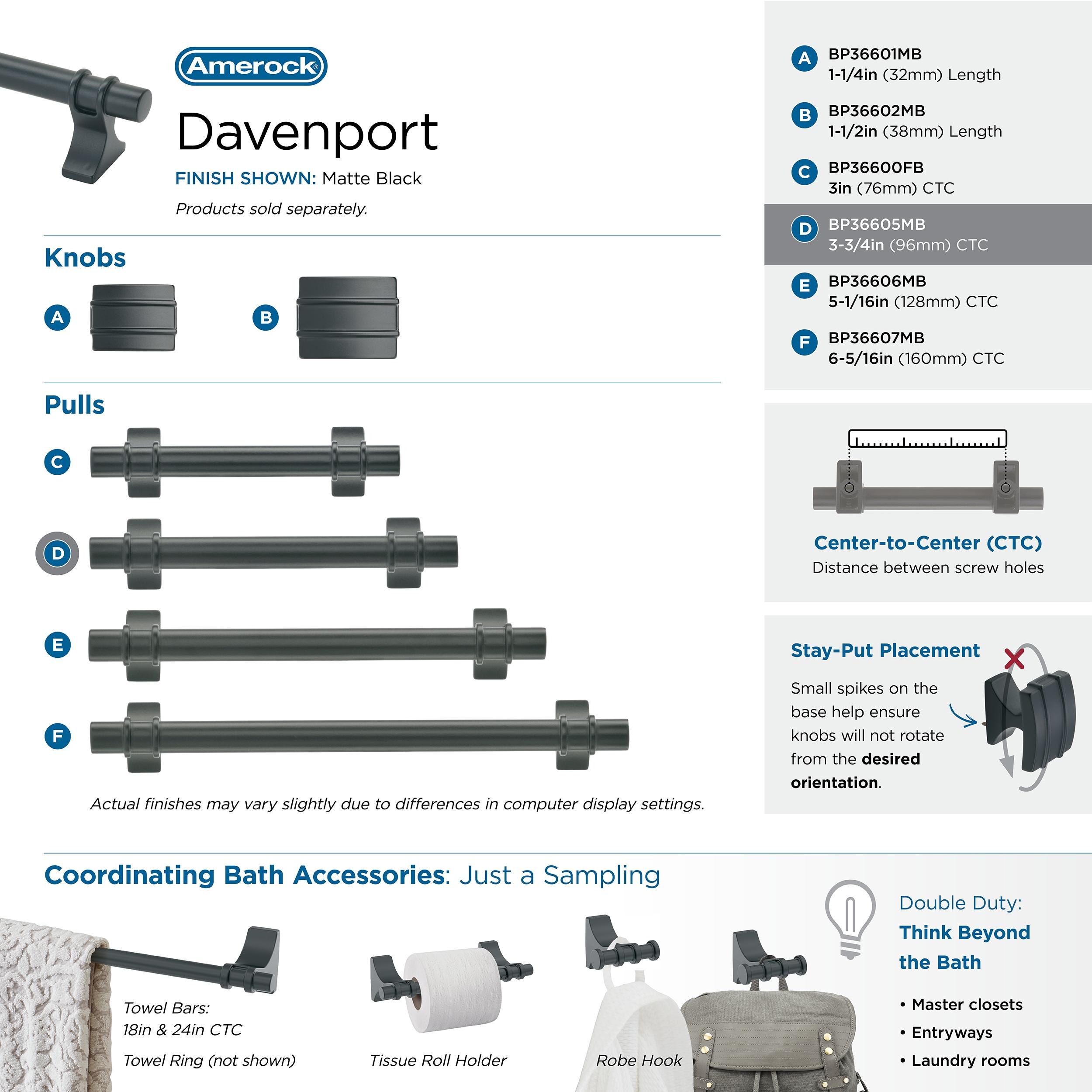 Davenport 3 3/4" Center to Center Bar Pull