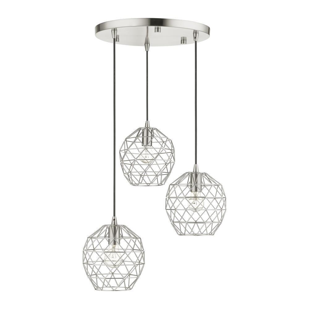 Livex Lighting Geometrix 3 - Light Pendant in  Brushed Nickel