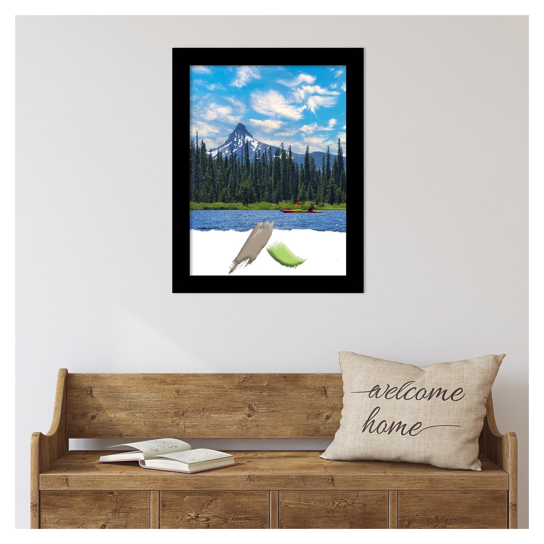 Amanti Art Basic Black Narrow Wood Picture Frame Opening Size 18x24 in.