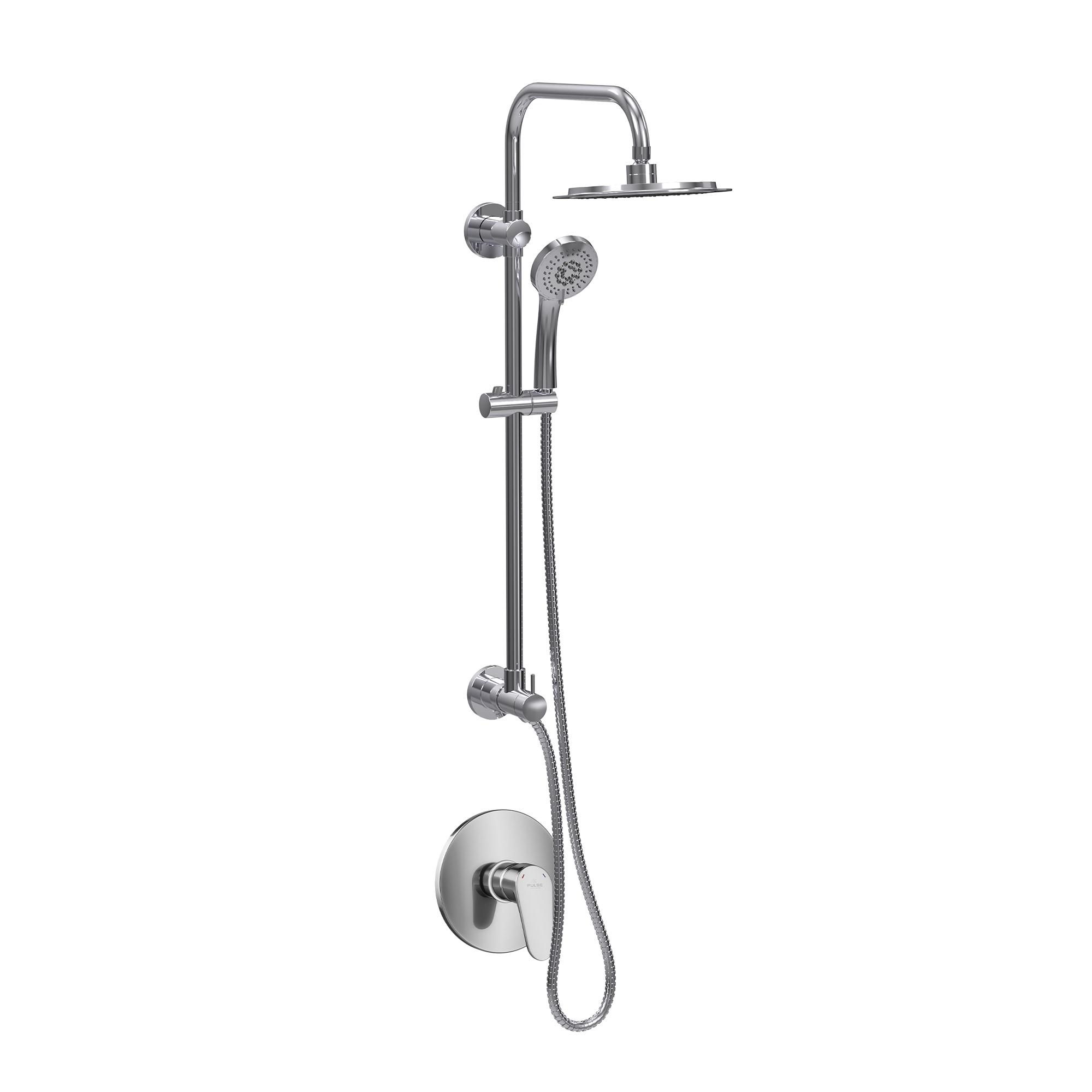 SeaBreeze II 8-in Rain Showerhead Shower System with Multi-function Handshower Adjustable Slide Bar and Mixing Valve 1.8 GPM