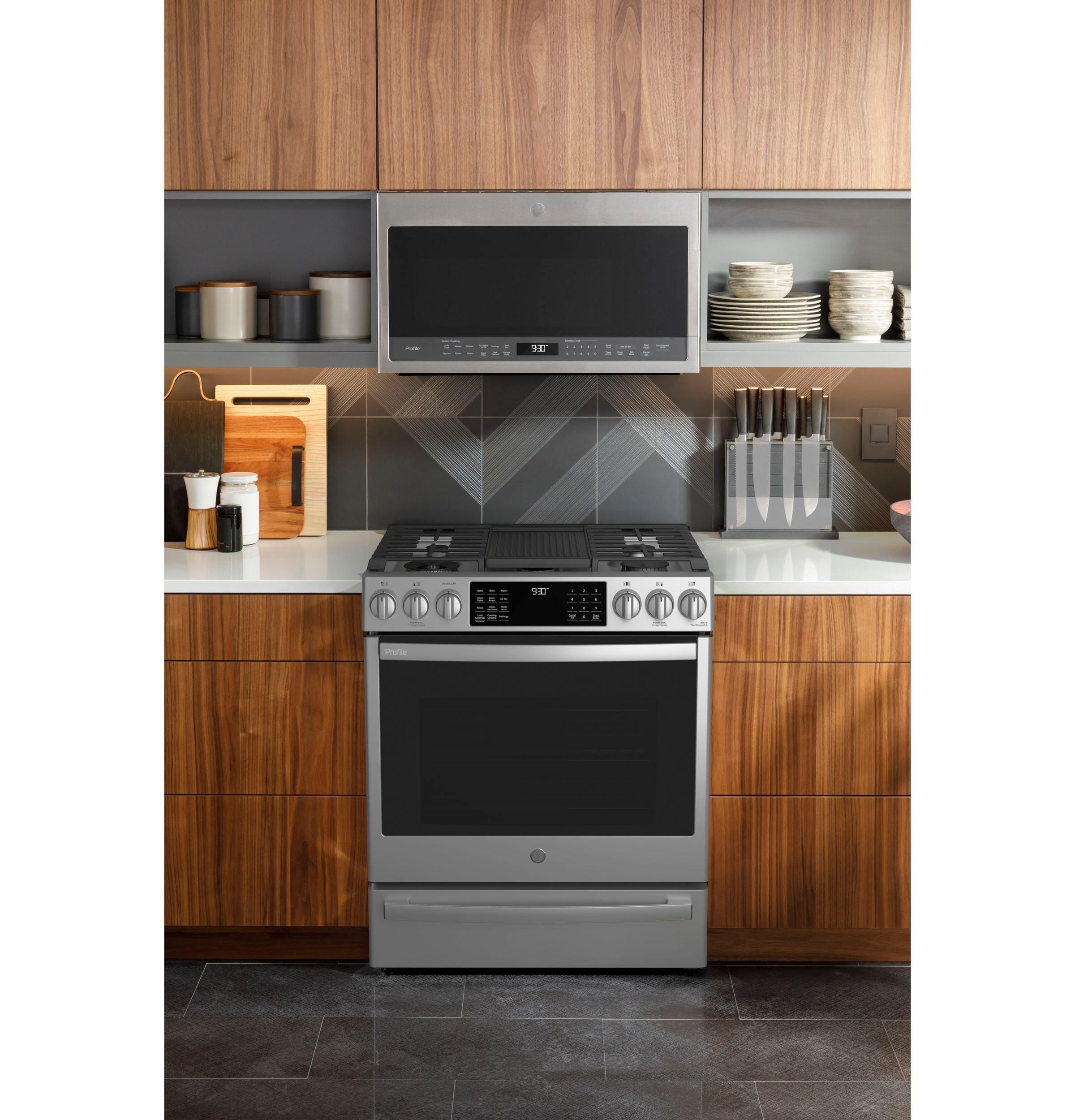 GE Profile Smart Appliances 30" 5.6 cu. ft. Smart Slide-In Gas with No Preheat Air Fry