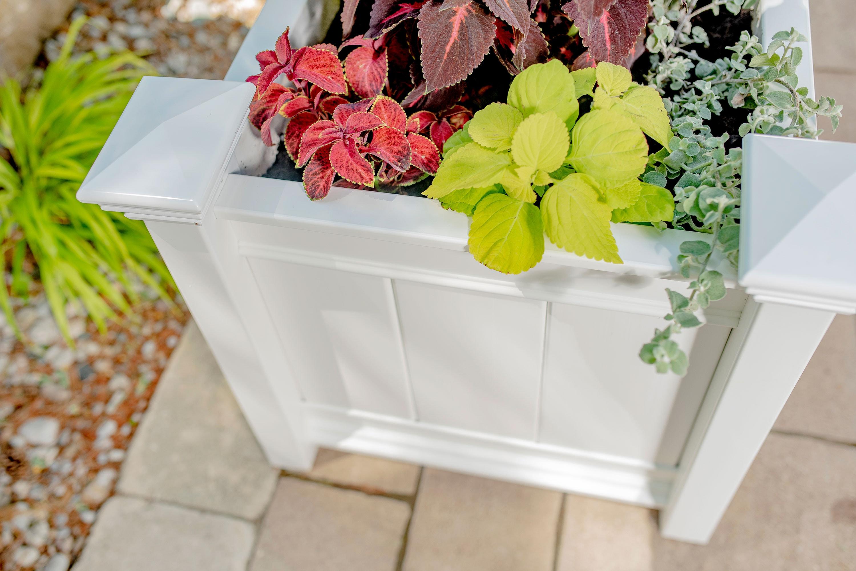 Vita Classic 27" L x 21"W x 22"H Barcelona Vinyl Planter Box, White, VA68210