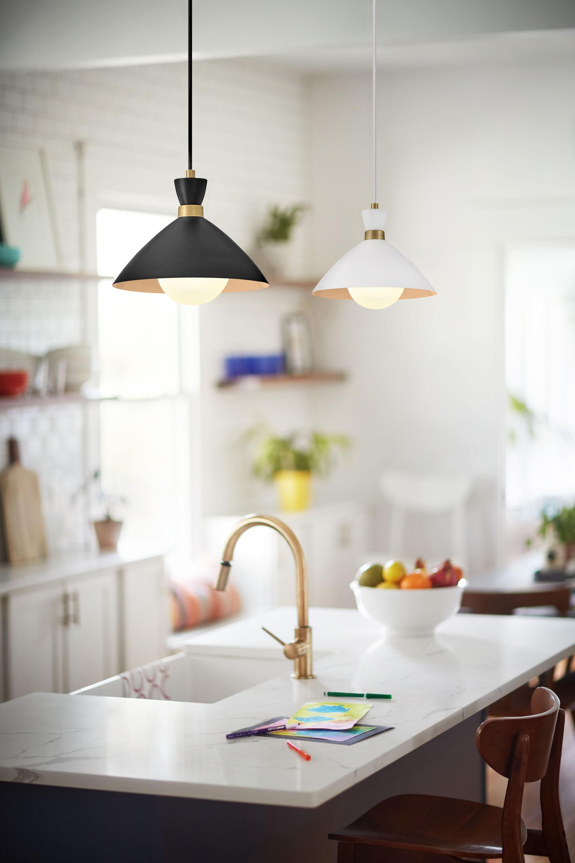 Lark Simon 1 - Light Pendant in  Black/Heritage Brass