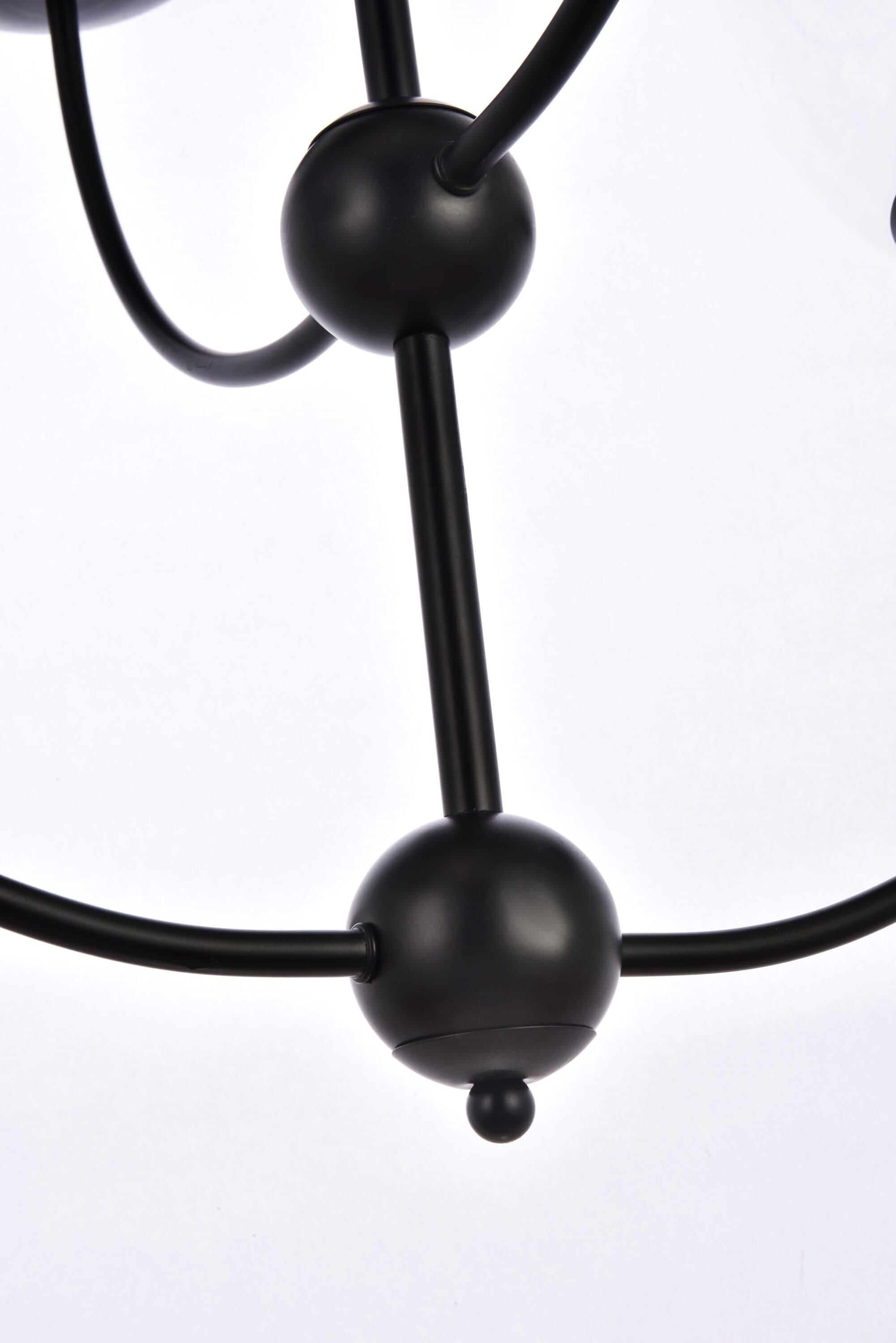 Elegant Lighting Lennon 31.5 inch pendant in black with clear shade