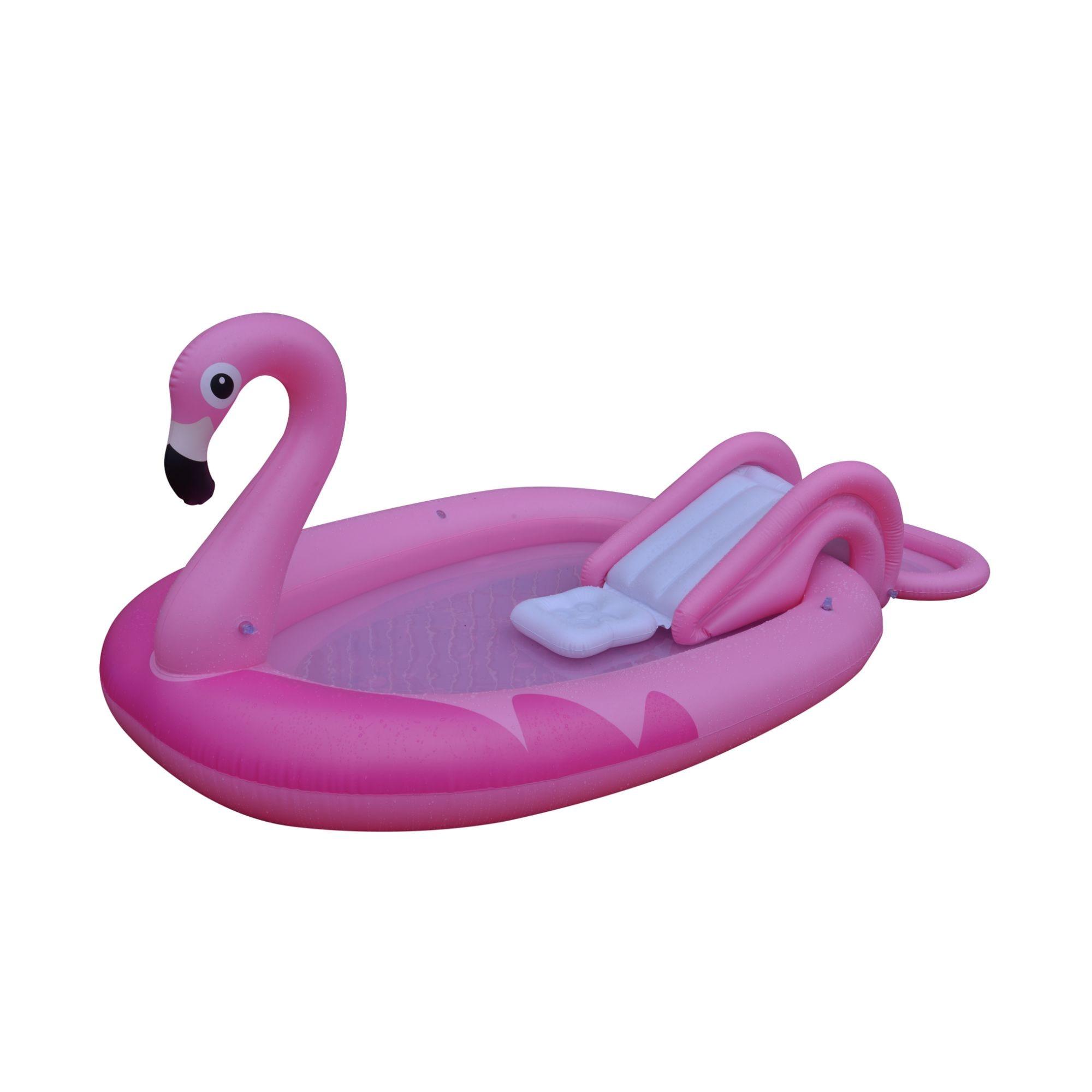 Pool Central 83" Inflatable Pink Flamingo Kiddie Pool with Sprayer
