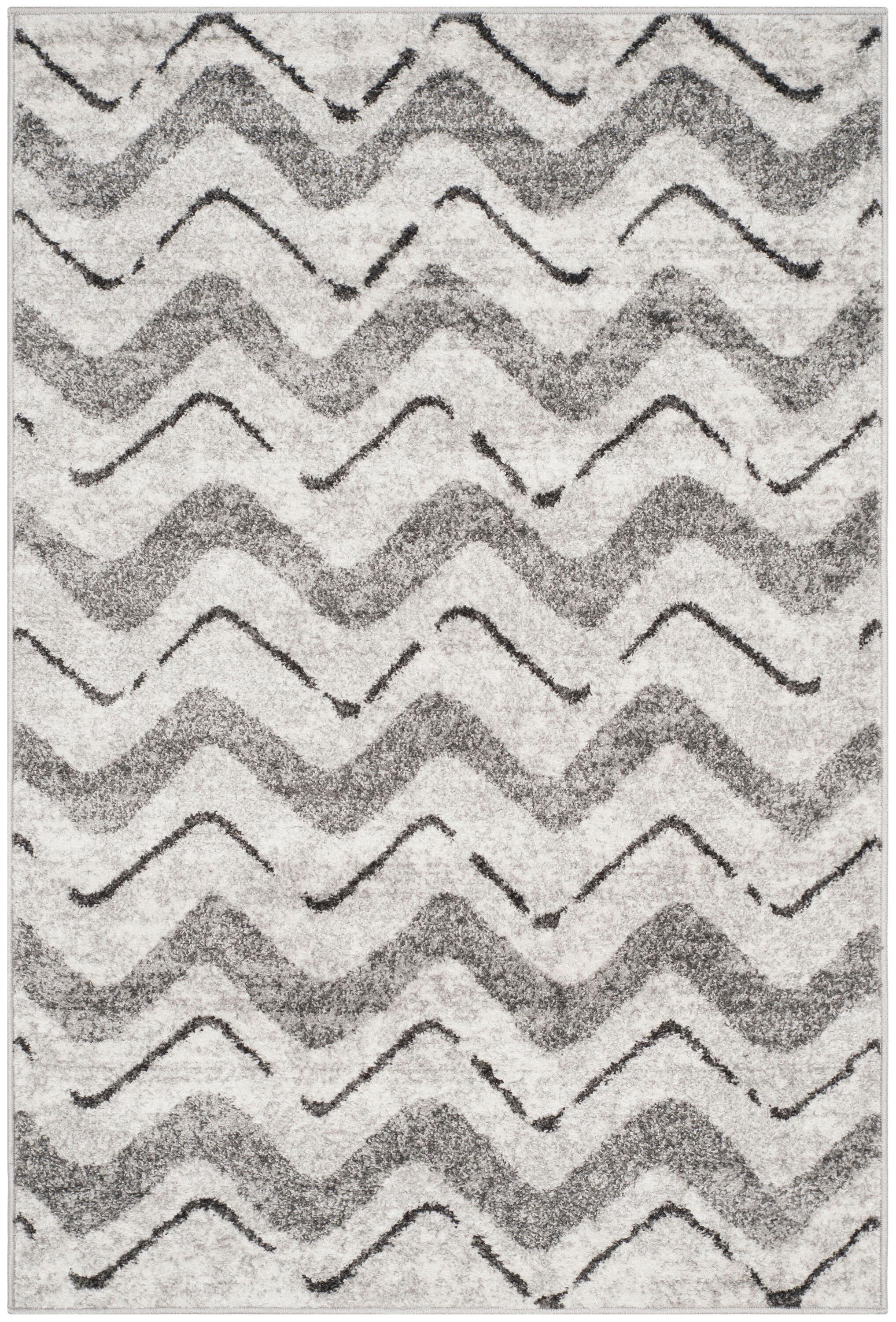 Adirondack ADR121 Power Loomed Area Rug - Silver/Charcoal - 4'x6' - Safavieh.