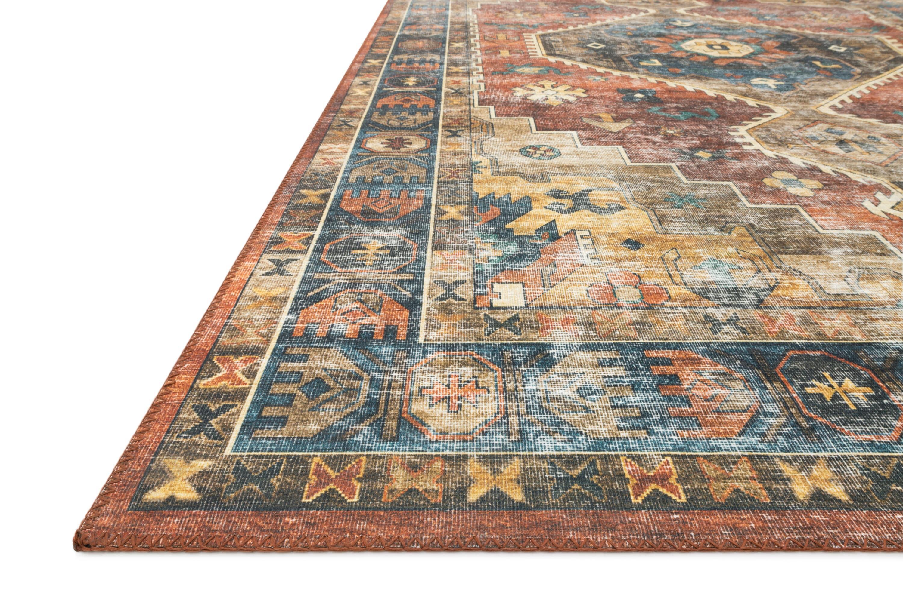 SKY-11 Rust, Blue 2-0" x 5-0" Size Rug
