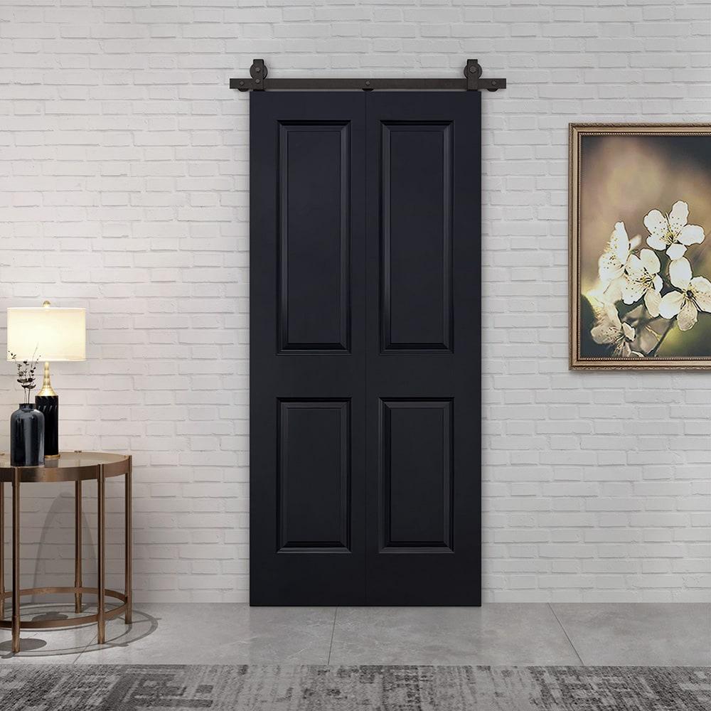Calhome Paneled MDF Composite Bifold Barn Door with Installation Hardware Kit