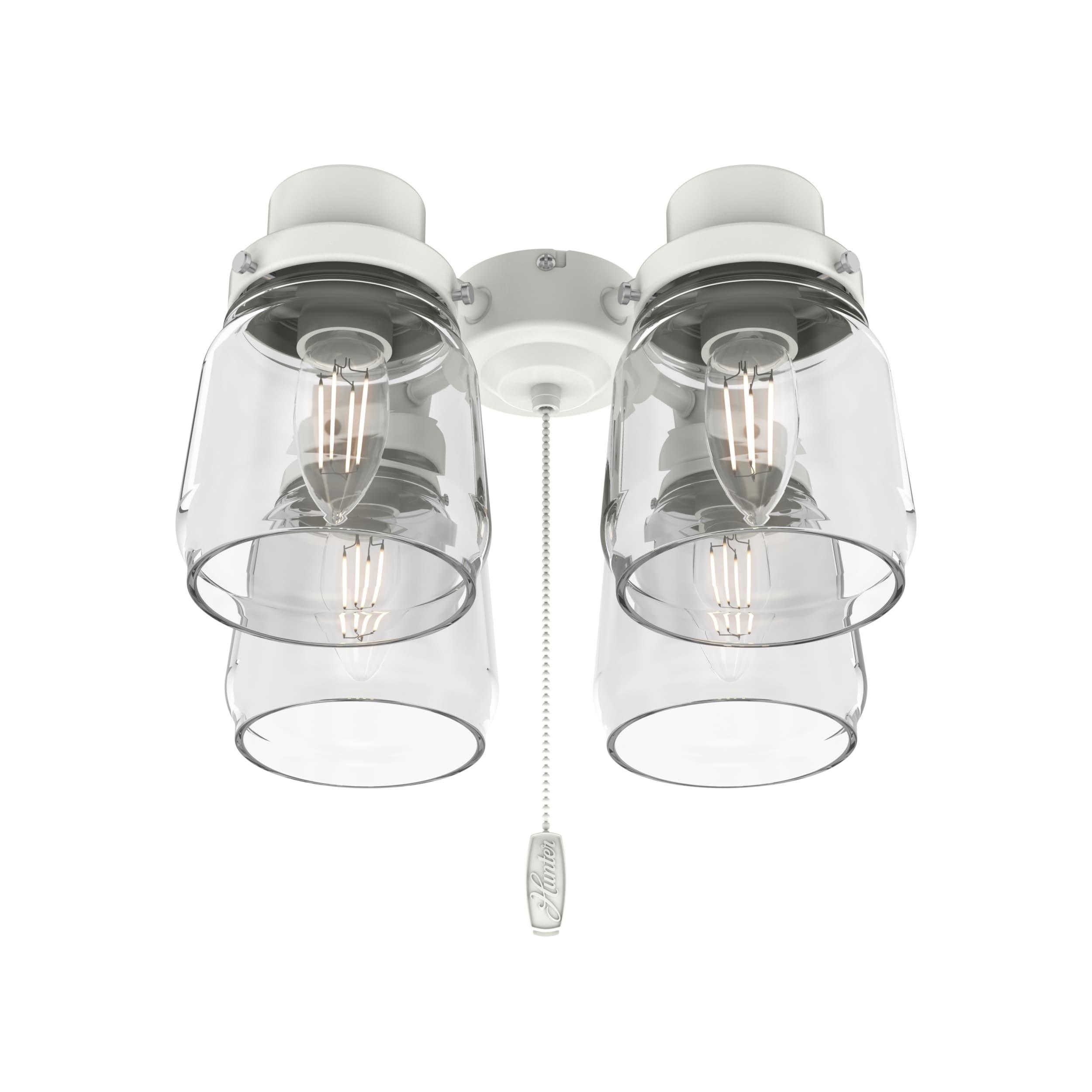 Hunter Fan 99384, Original 4 Light Accessory Fitter and Glass in White