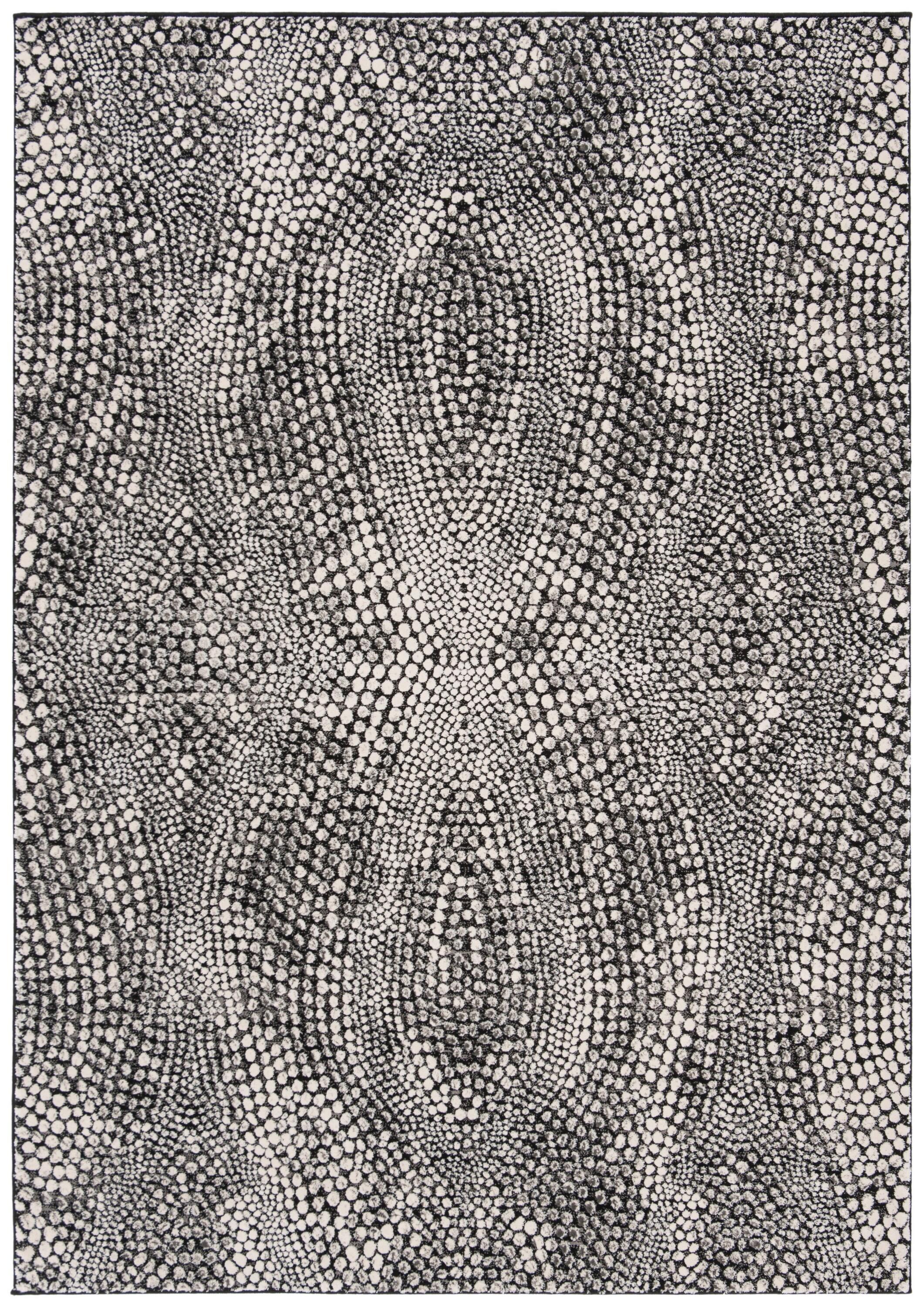Lurex LUR185 Power Loomed Area Rug - Black/Light Grey - 4'x6' - Safavieh.