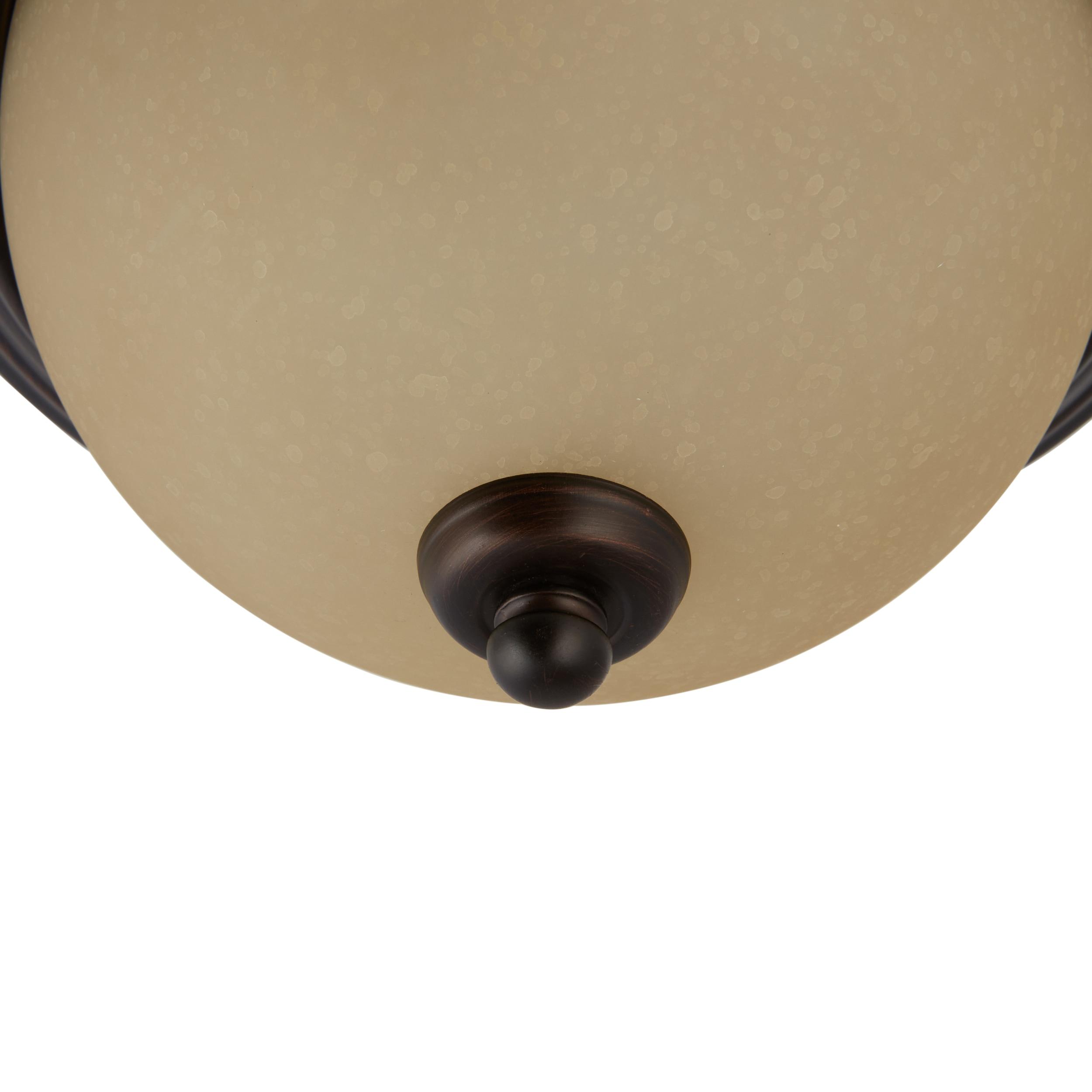 Geary Bronze Amber Glass Indoor/Outdoor Flush Mount Light