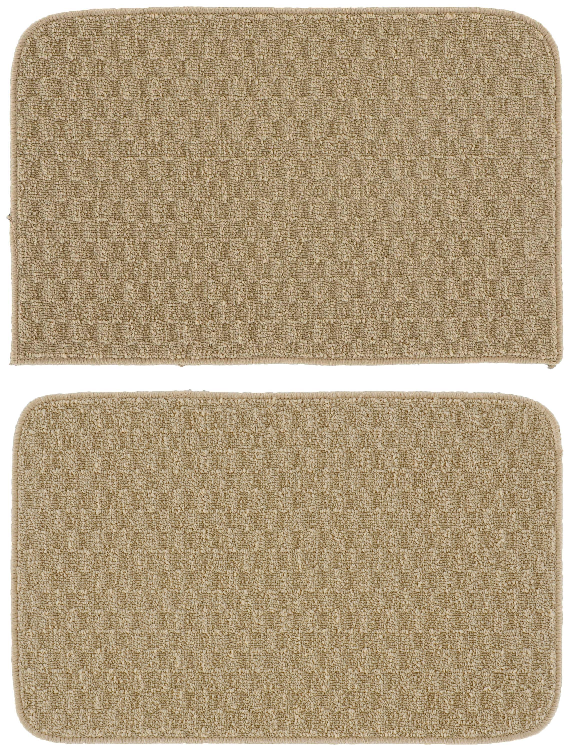 Garland Rug Town Square Tan Kitchen Rug Set, 2 Piece Sliced Set (18"x28" Sliced, and 18"x28")