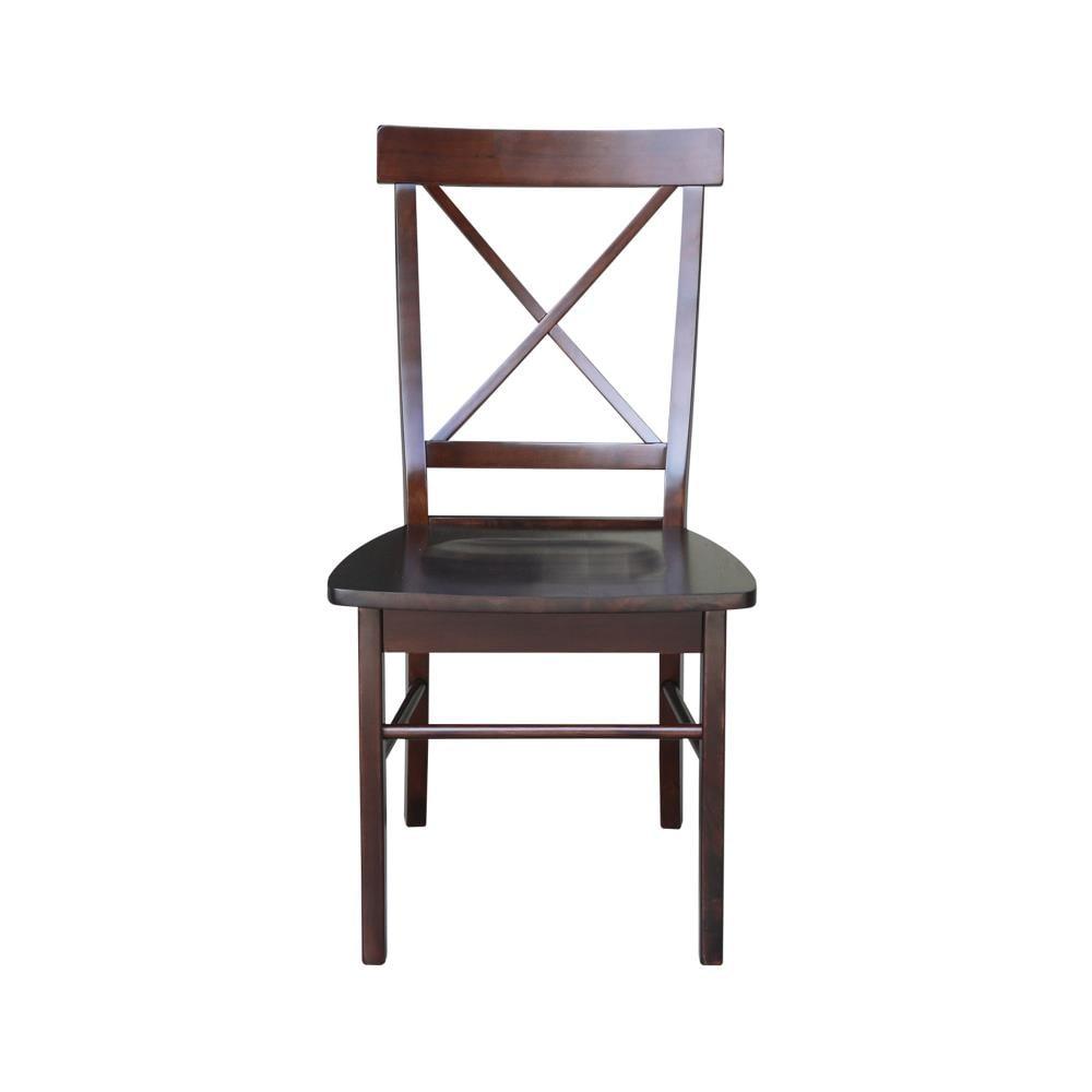 Set of 2 X Back Chairs with Solid Wood - International Concepts