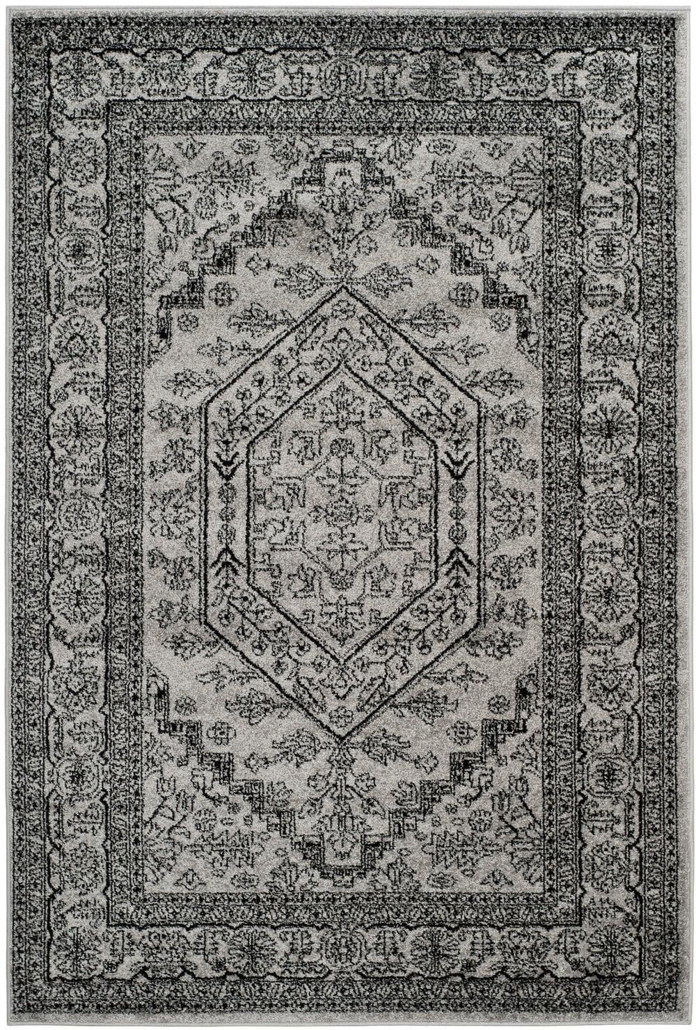 Adirondack ADR108 Power Loomed Area Rug - Silver/Black - 6'x9' - Safavieh.