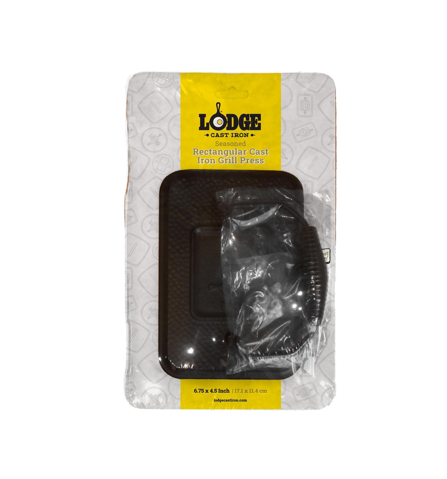 Lodge Cast Iron 6.75 In. x 4.5 In. Grill Press, Black