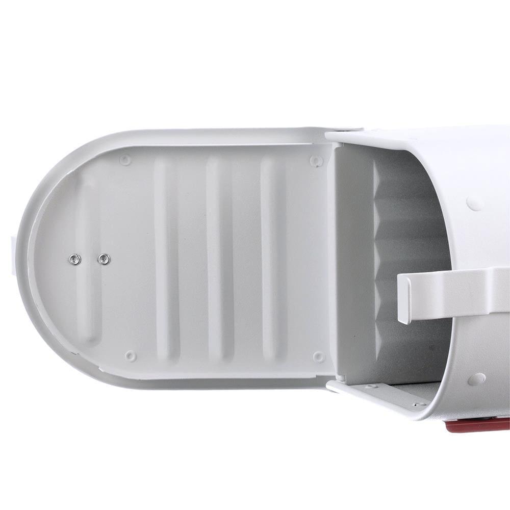 Architectural Mailboxes Admiral™ Rust-Proof Aluminum Metal Post Mounted Mail Box for Outside, White, Medium Curbside Mailbox, USPS Approved for Residential Delivery